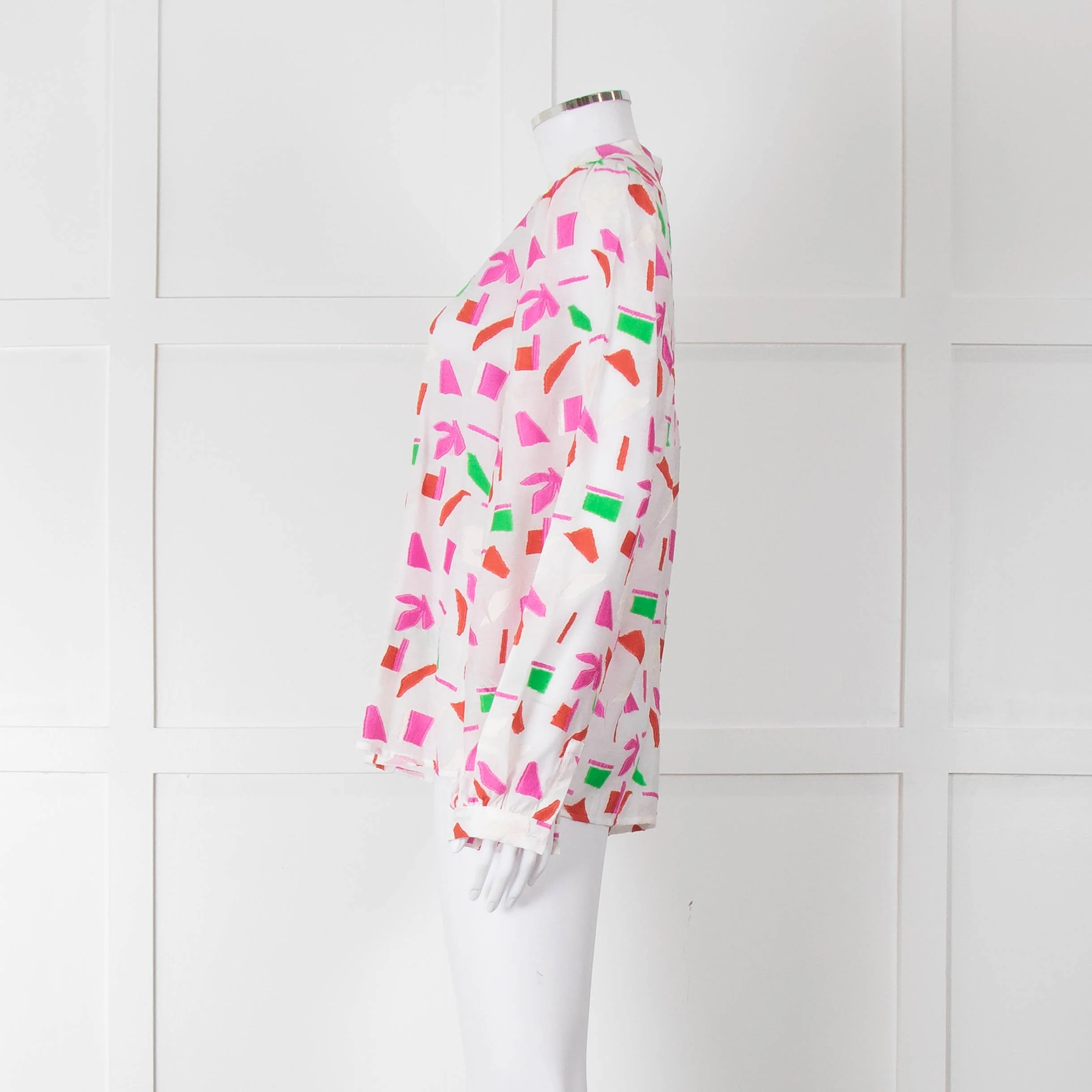 POM Amsterdam Pink & Green Patterned Blouse - Image 7