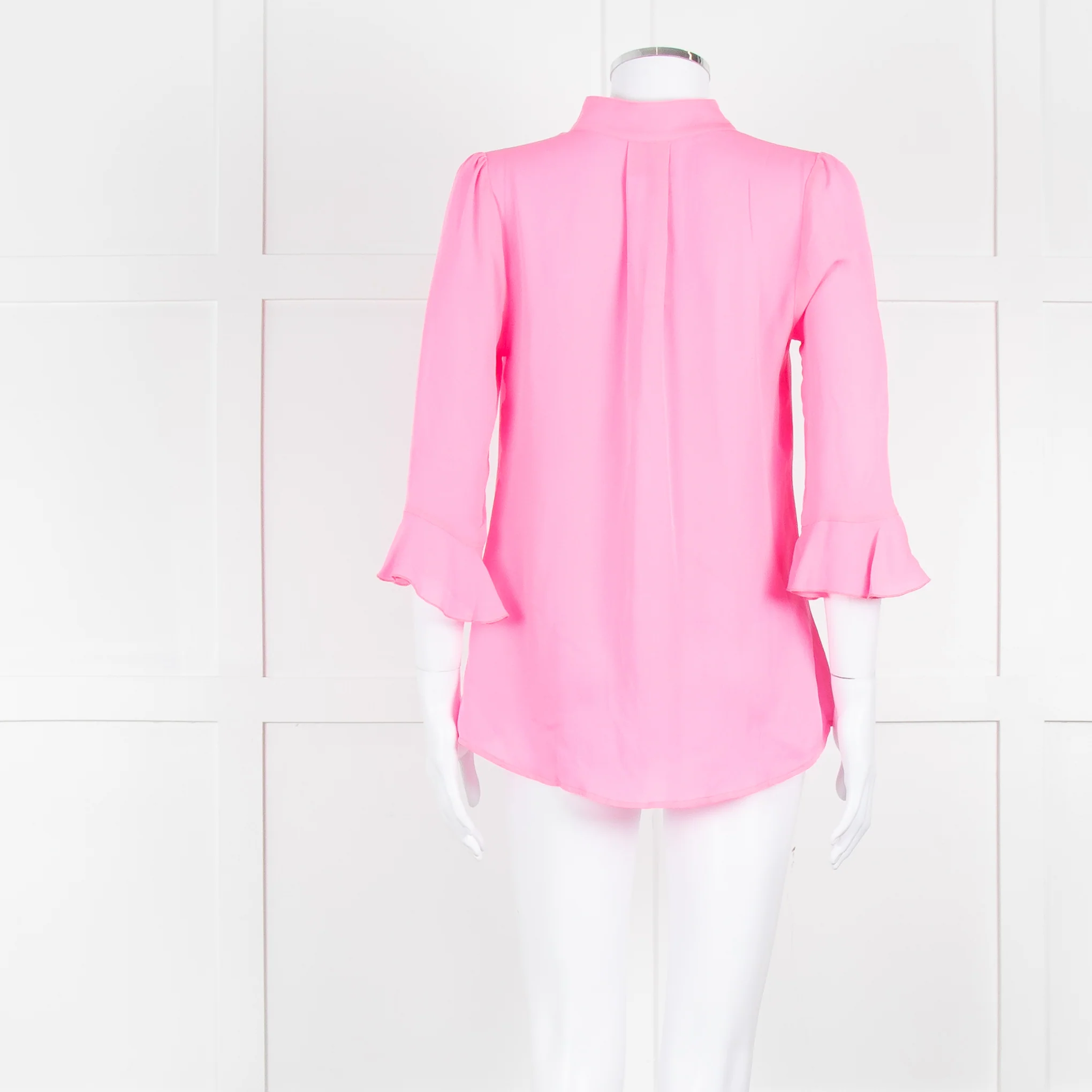 Pom Lampson Hot Pink Silk Frill Trim Sleeve Blouse - Image 5