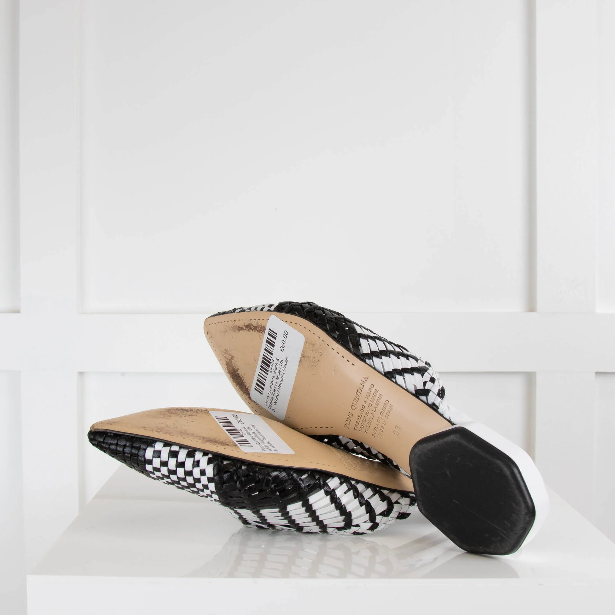 Pons Quintana Black & White Weave Mule - Image 5