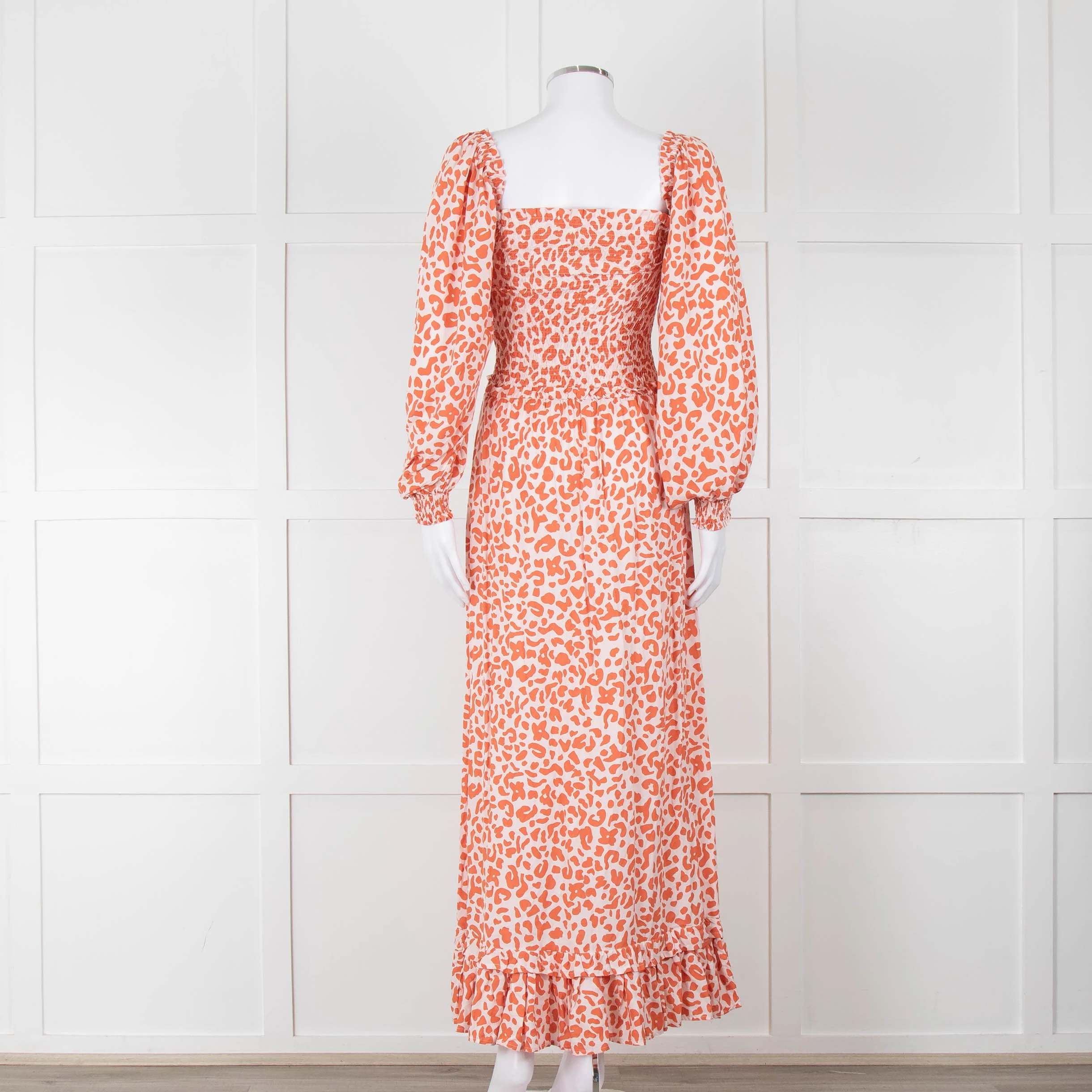 Poppy Field Orange And White Off Shoulder Maxi Dress - Image 5