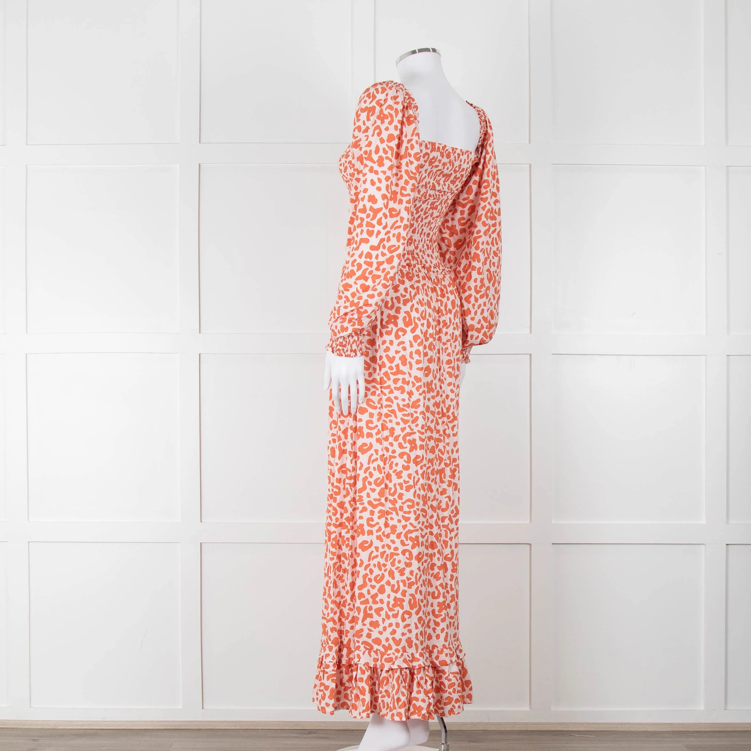 Poppy Field Orange And White Off Shoulder Maxi Dress - Image 6