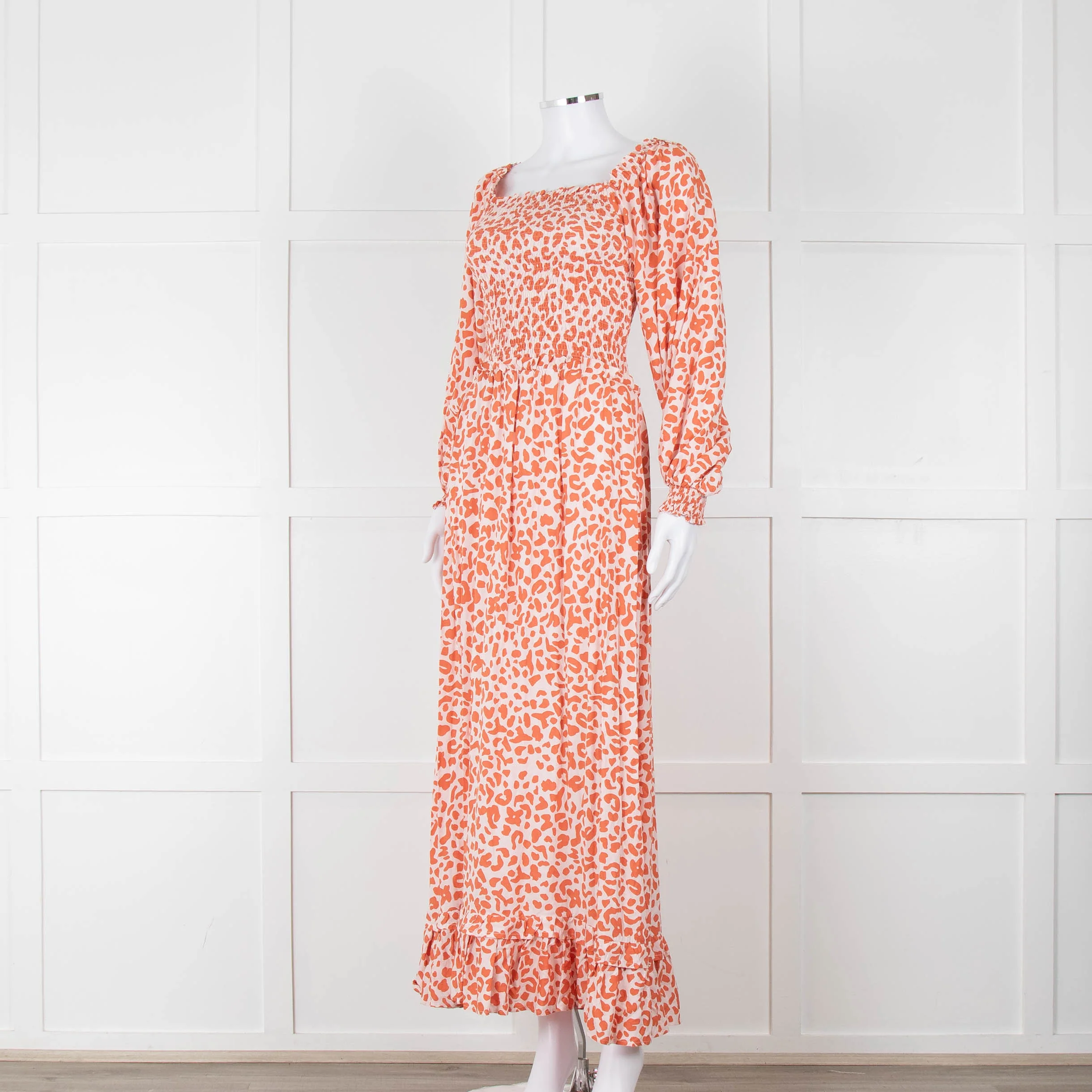 Poppy Field Orange And White Off Shoulder Maxi Dress - Image 8