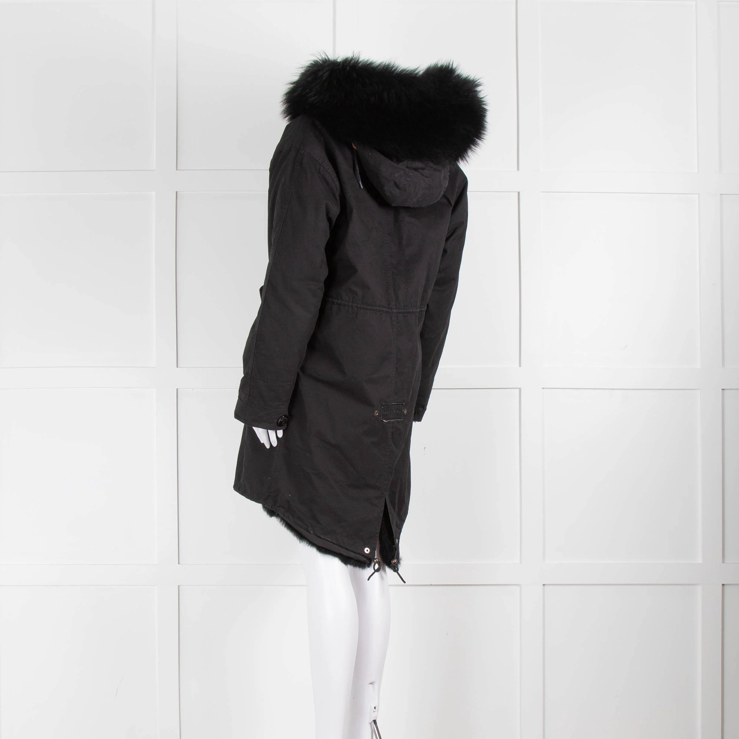 Popski London Black Parka With Detachable Fur Lining - Image 6