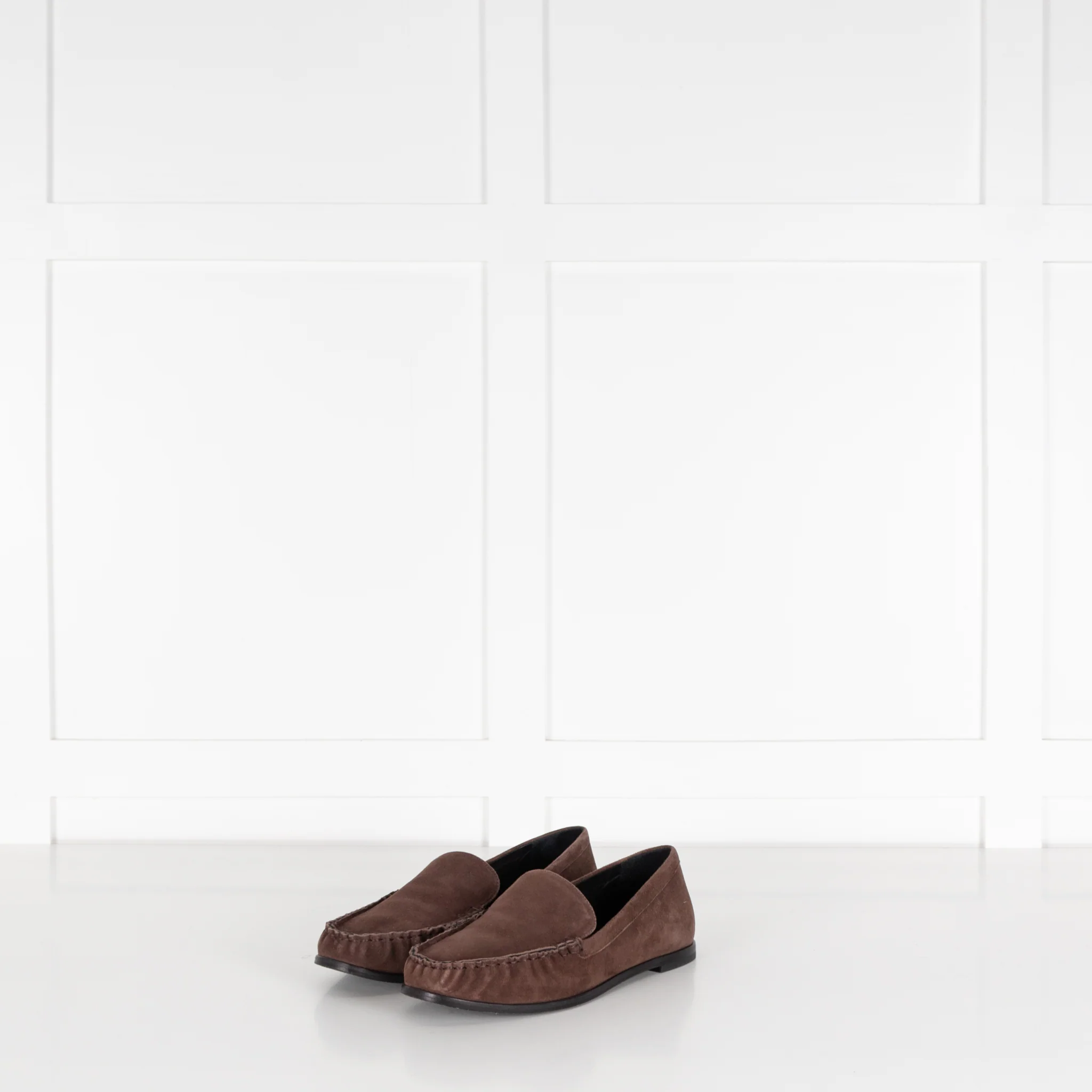 Porte & Paire Kid Suede Supreme Coffee Loafers