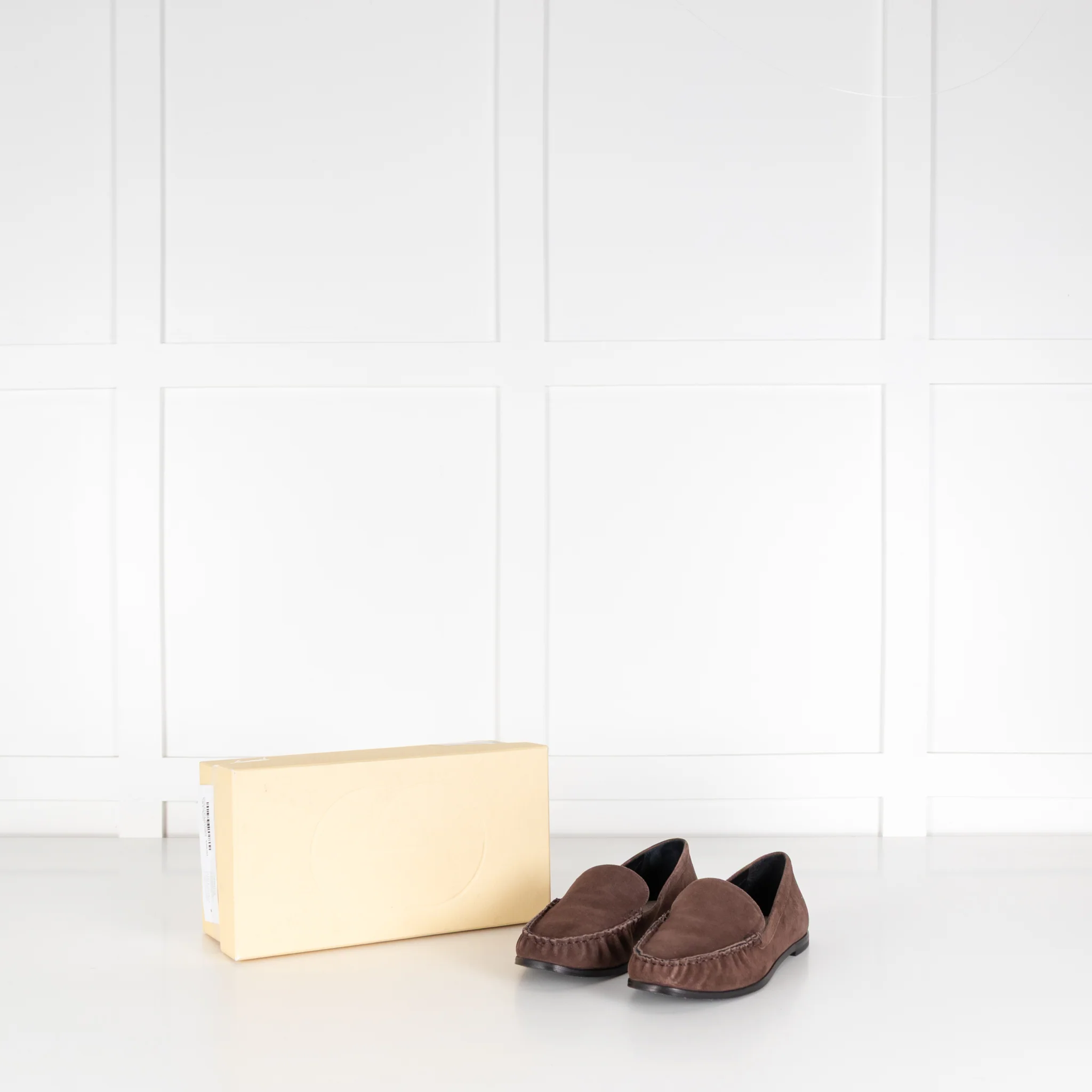 Porte & Paire Kid Suede Supreme Coffee Loafers - Image 2