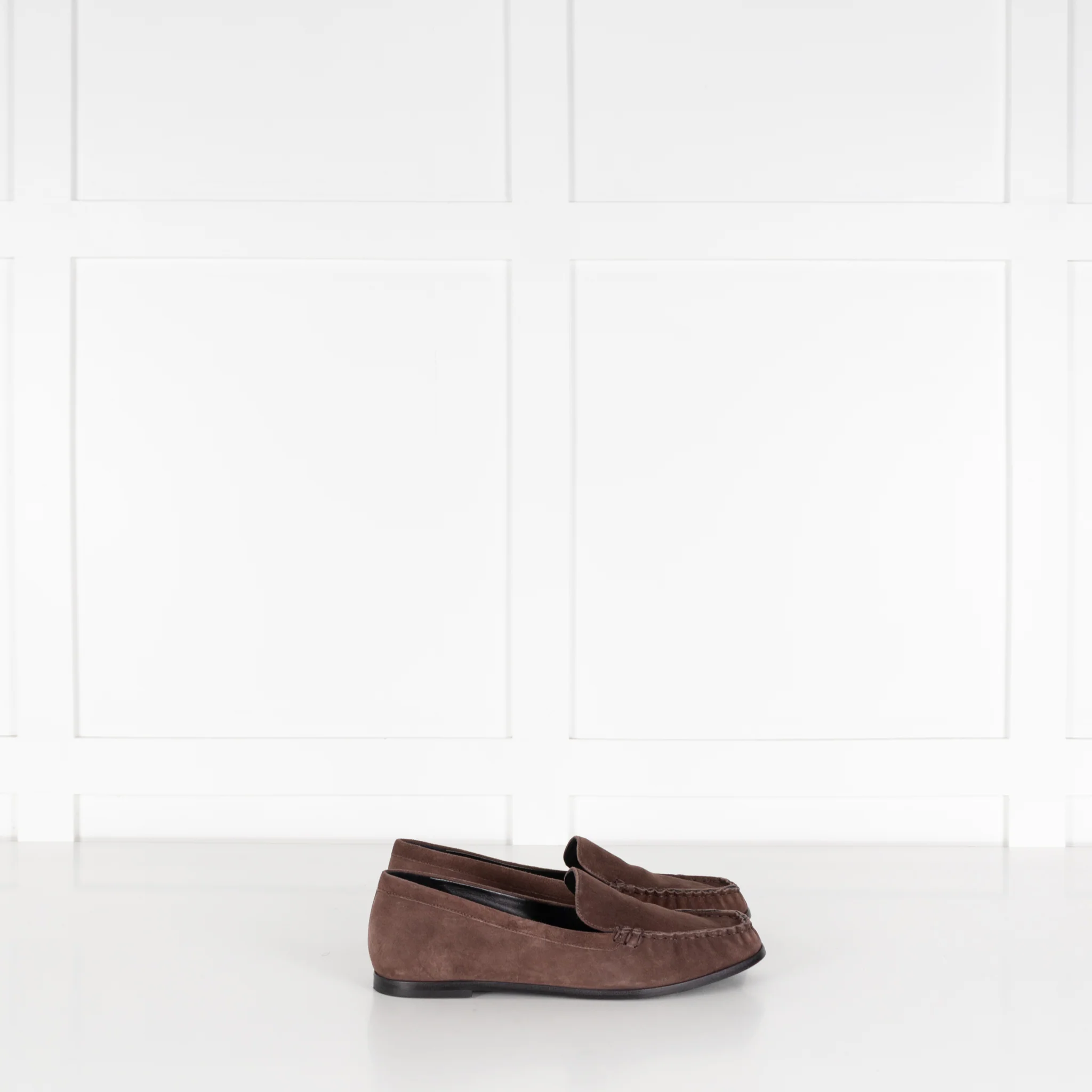 Porte & Paire Kid Suede Supreme Coffee Loafers - Image 6