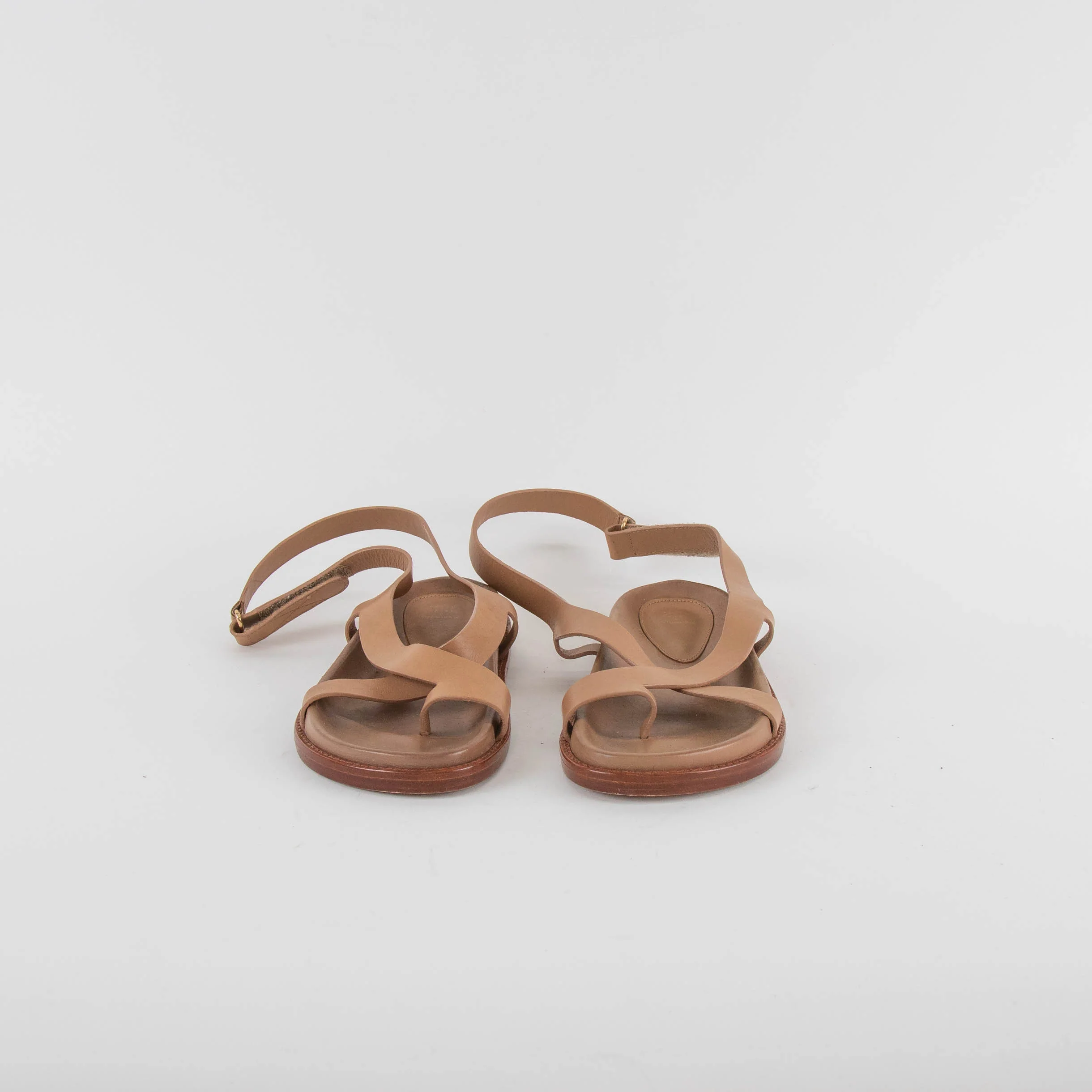 Porte & Paire The Frankie Shop Tan Leather Flat Sandals - Image 2