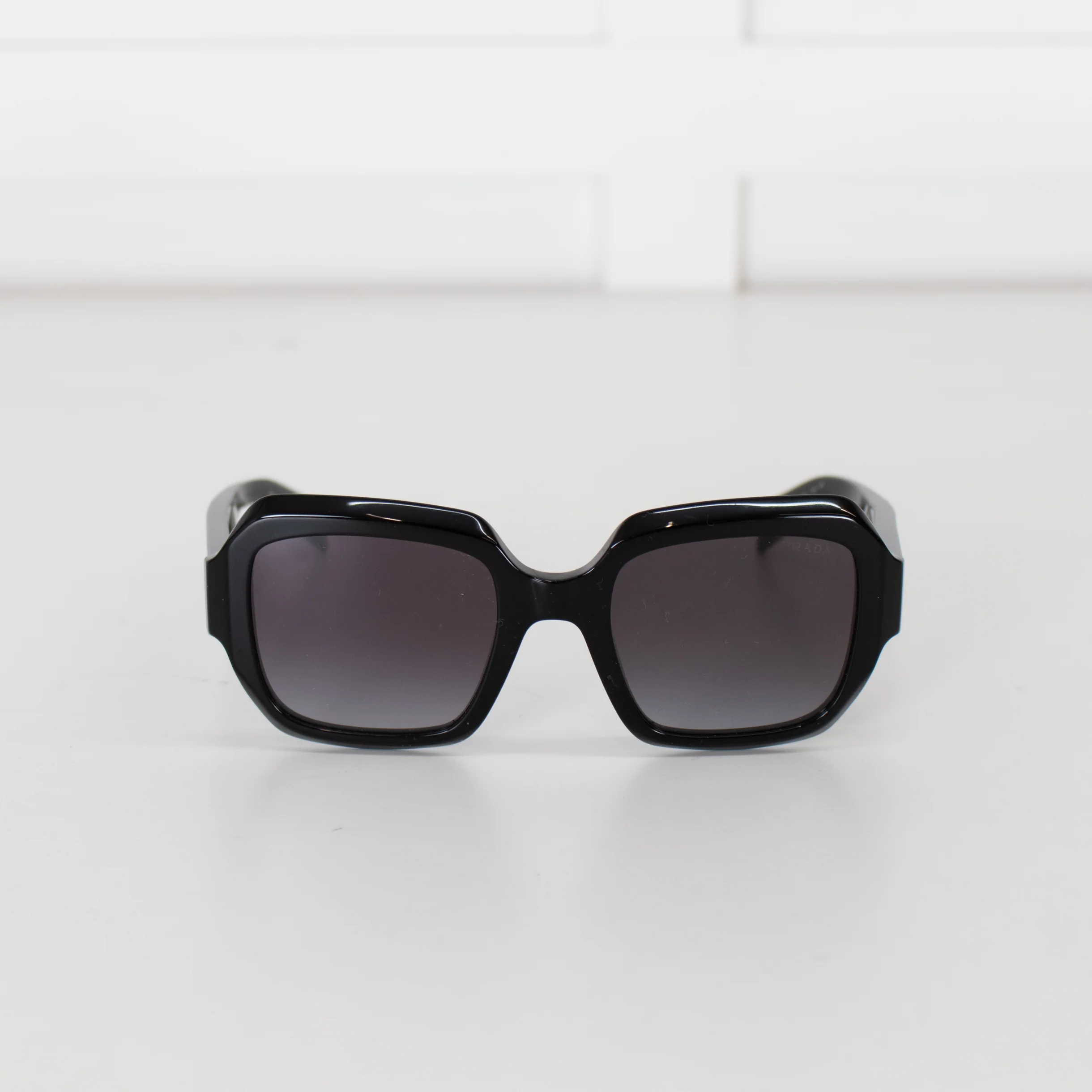 Prada Black Acetate Oversized Square Sunglasses