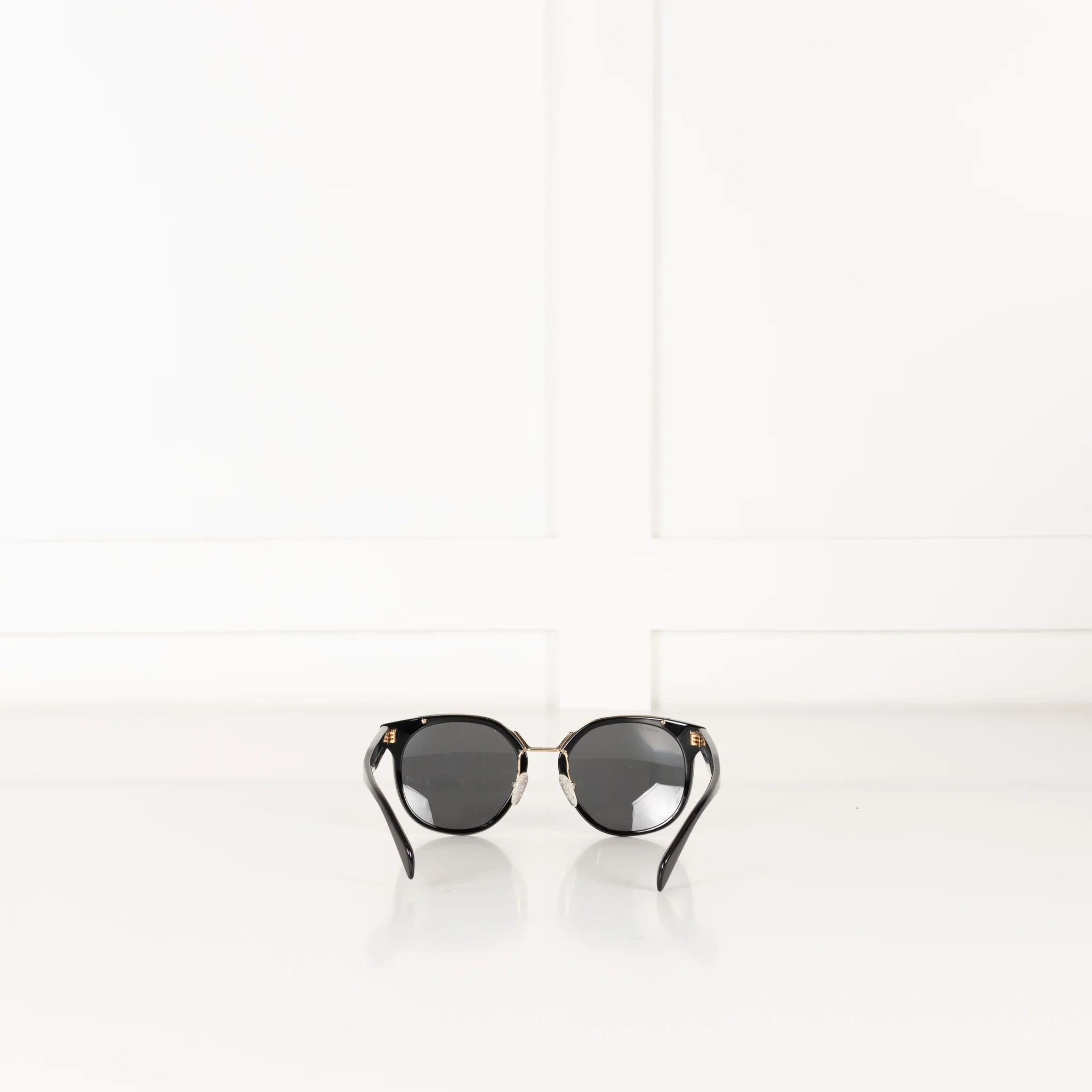 Prada Black & Gold Frame Sunglasses - Image 5