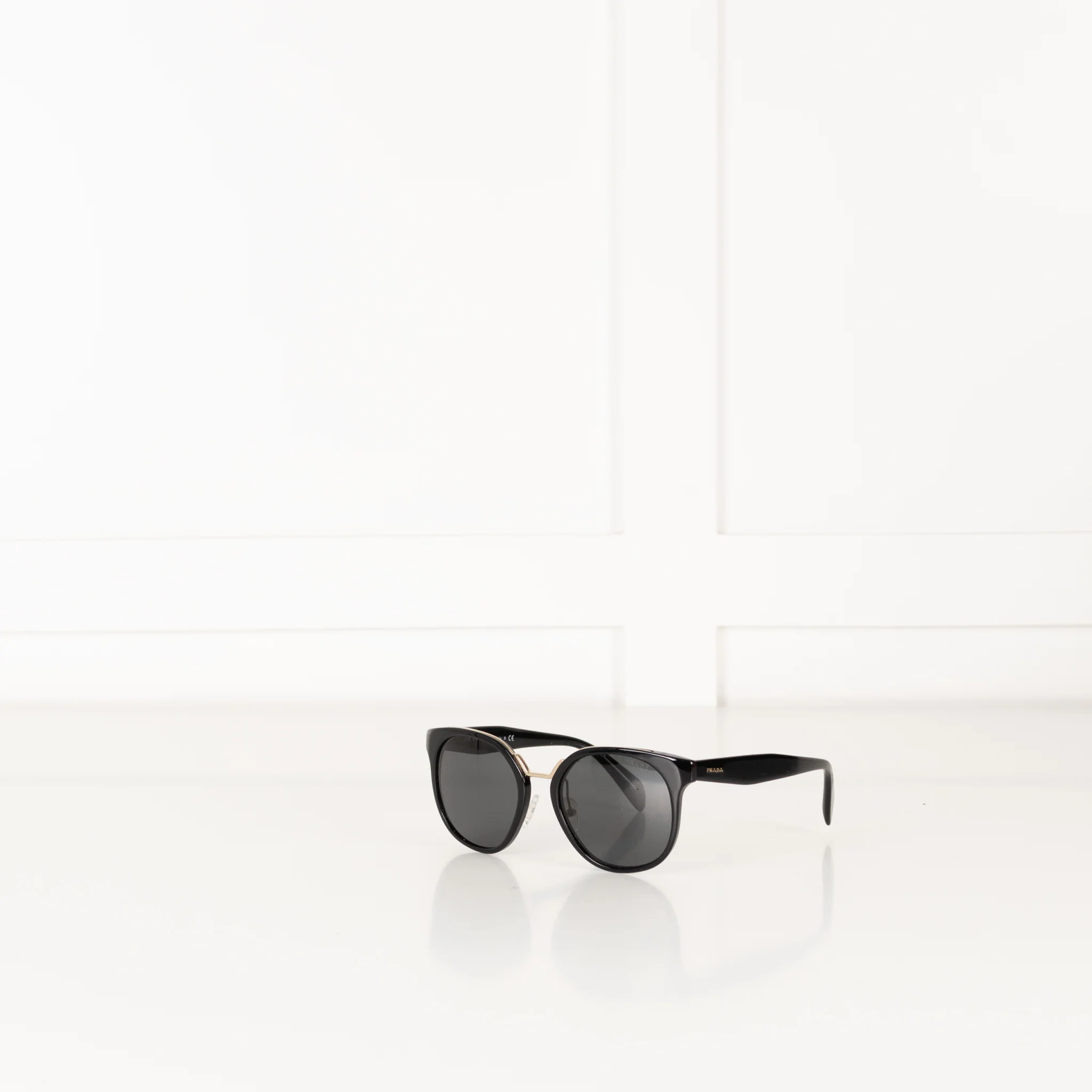 Prada Black & Gold Frame Sunglasses - Image 8
