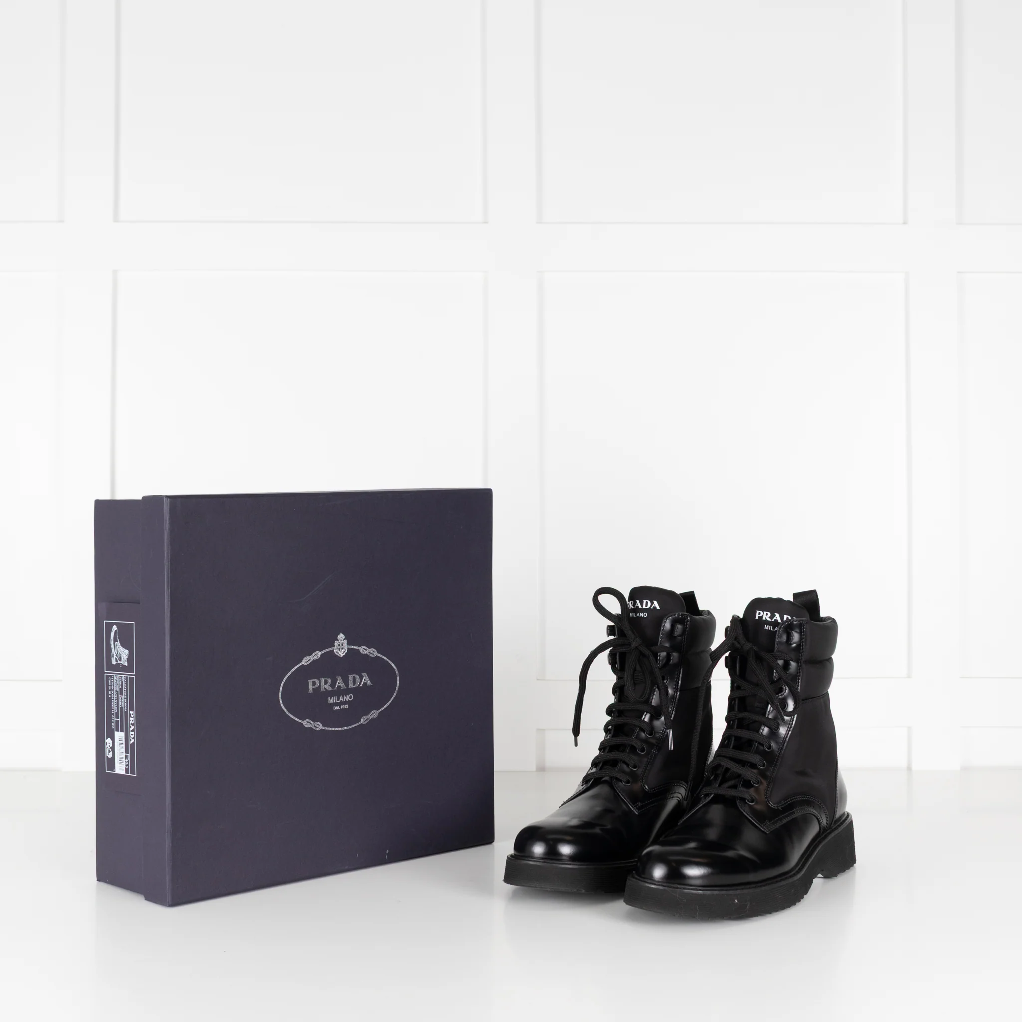 Prada Black Monolith Combat Boots - Image 2