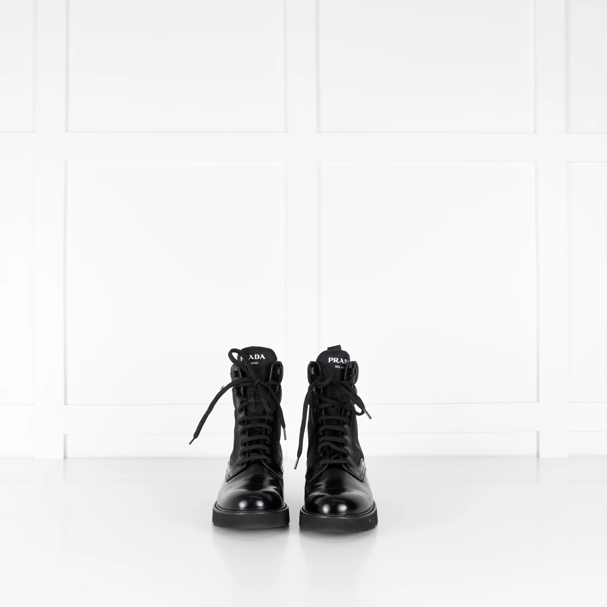 Prada Black Monolith Combat Boots - Image 3