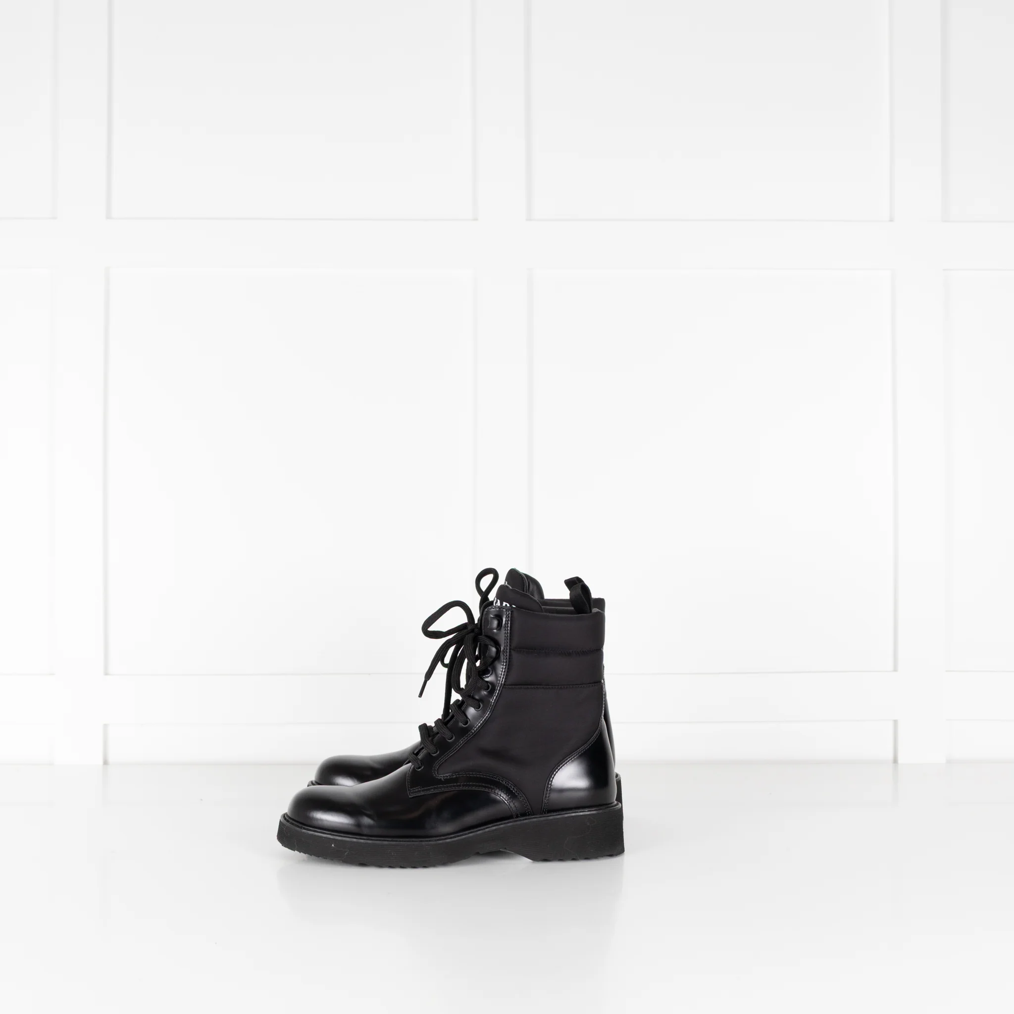 Prada Black Monolith Combat Boots - Image 4
