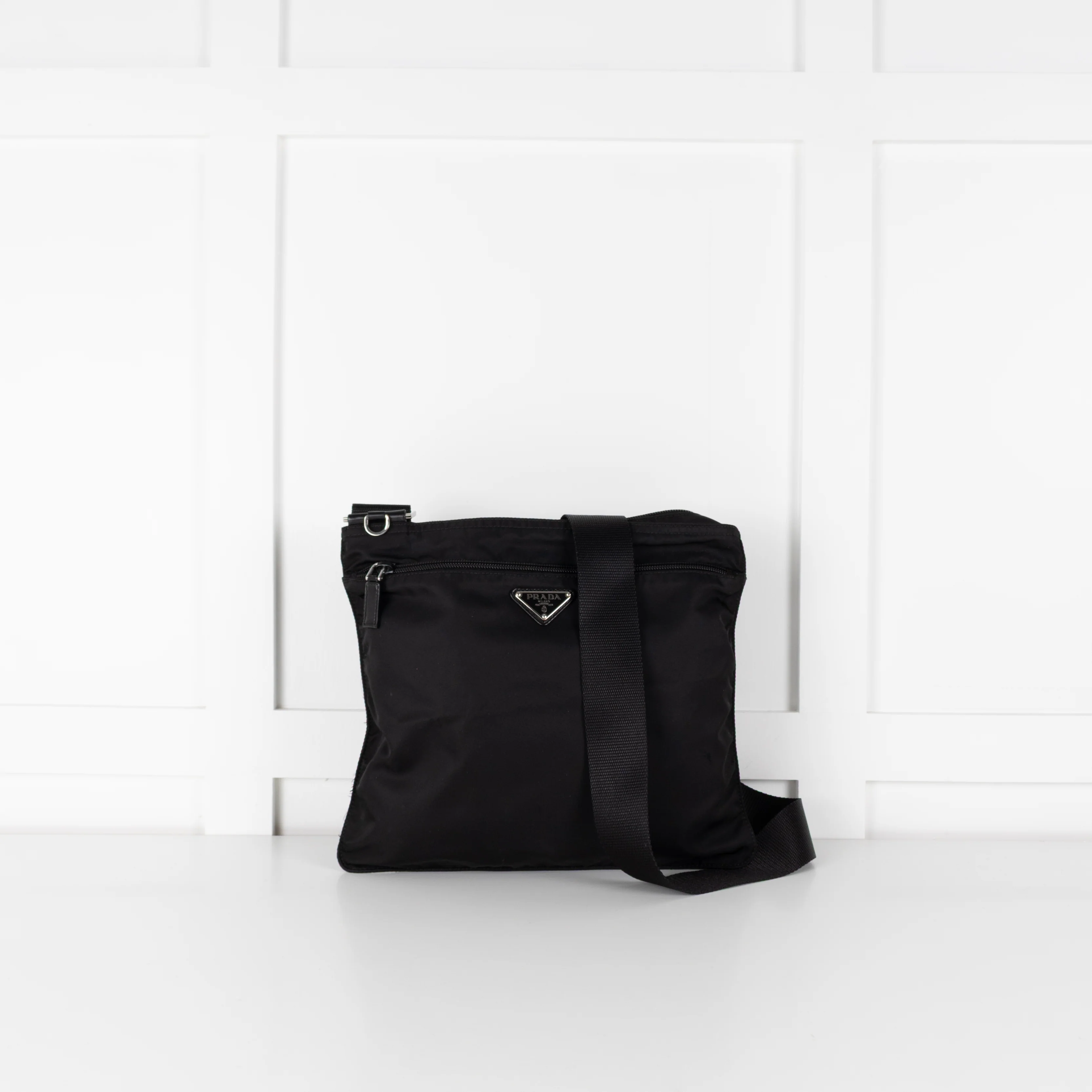 Prada Black Re-Nylon Nylon Crossbody Bag.