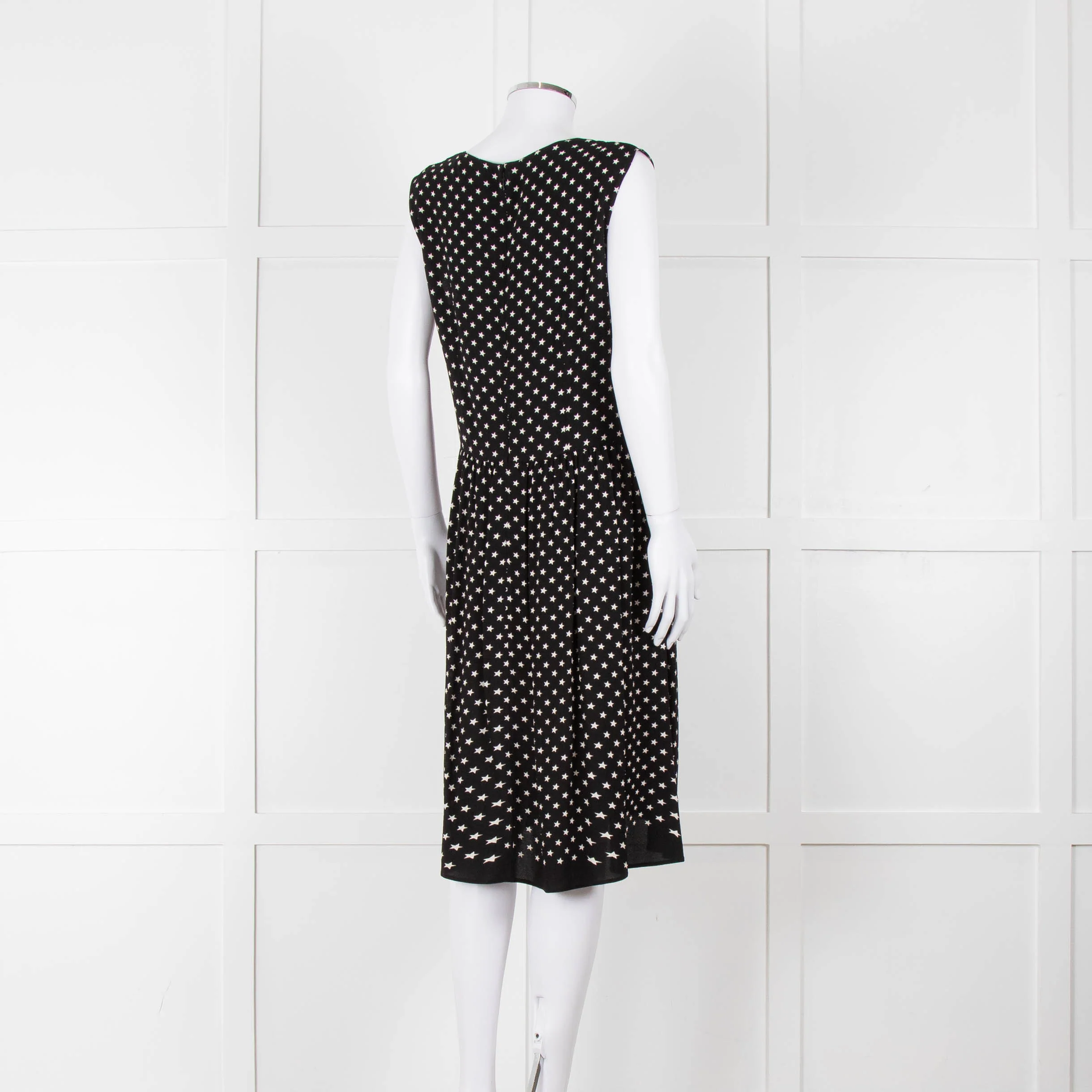Prada Black White Star Print Sleeveless Dress - Image 4
