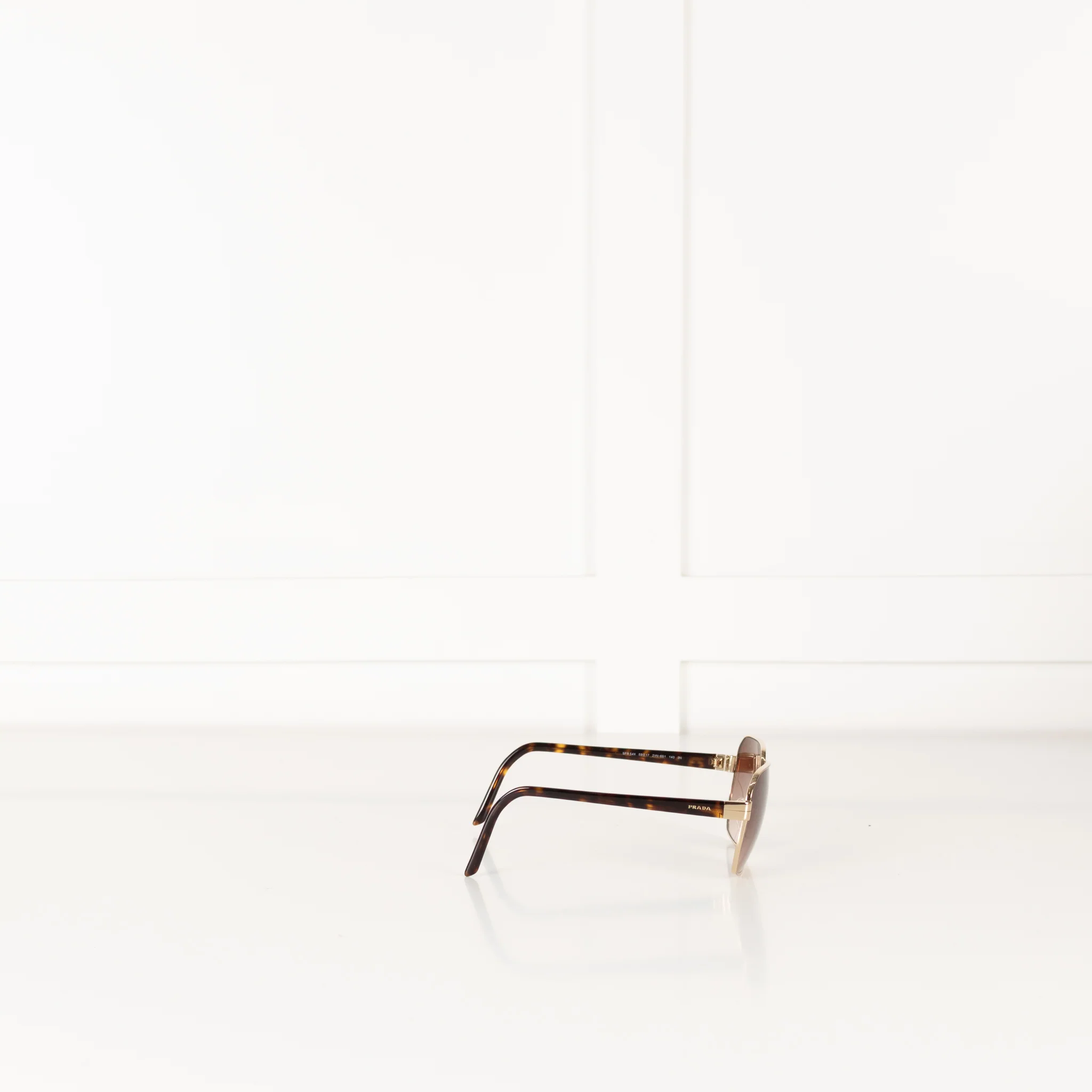Prada Gold Frame & Brown Lens Sunglasses - Image 6
