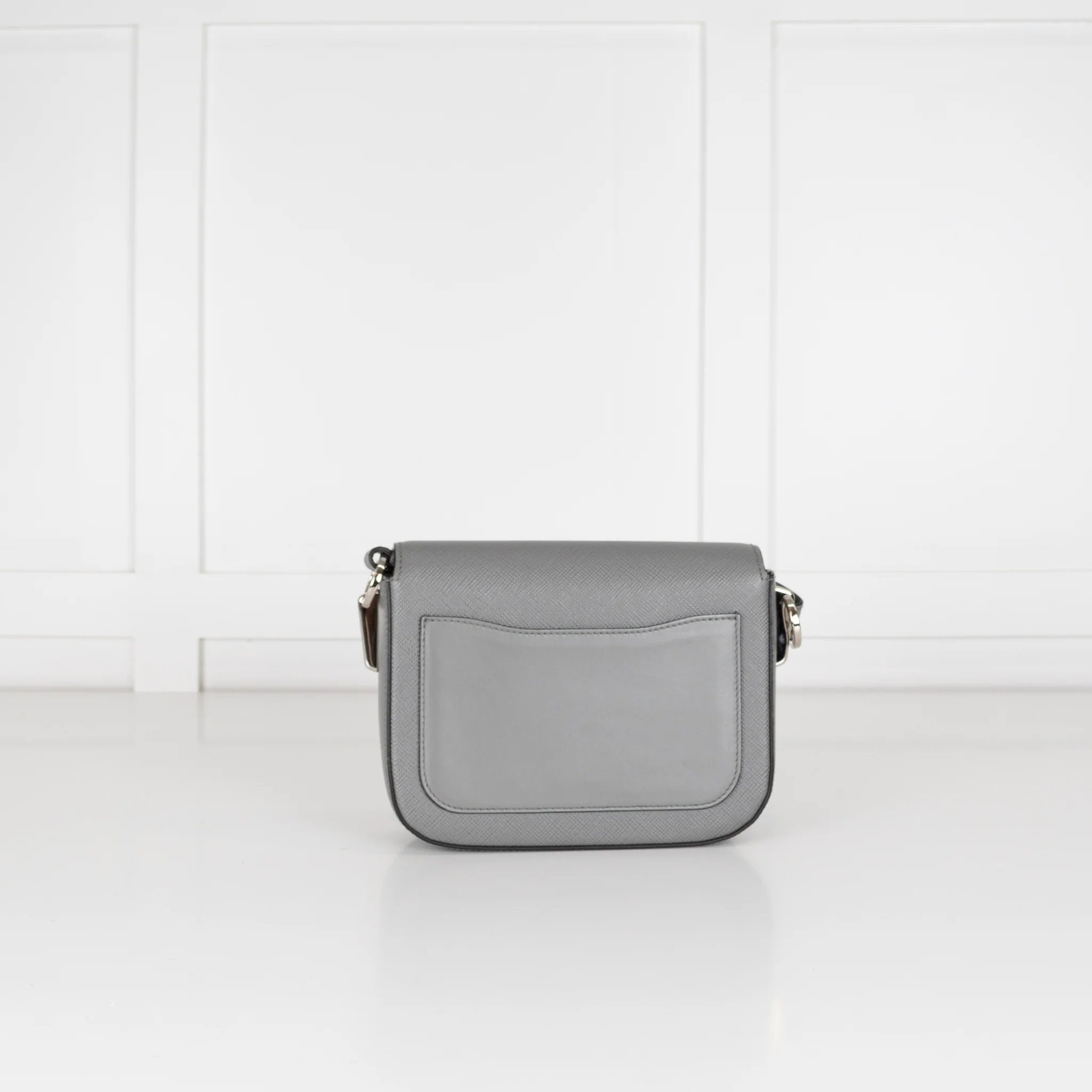 Prada Grey Saffiano Leather Identity Bag - Image 5