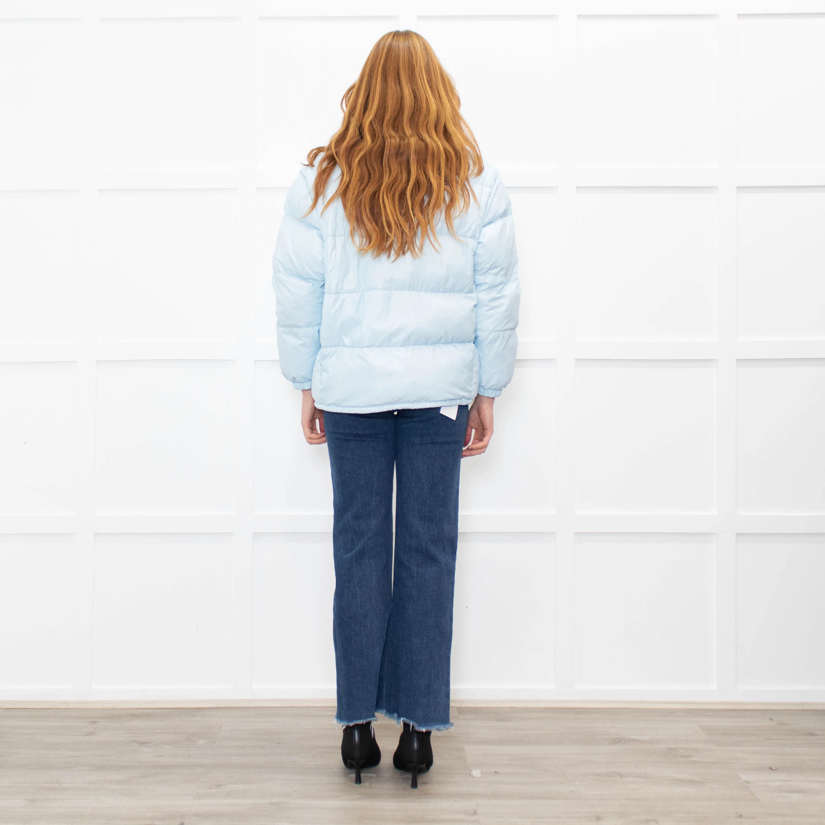 Prada Pale Blue Puffer Jacket with Zip Off Sleeves - Image 5