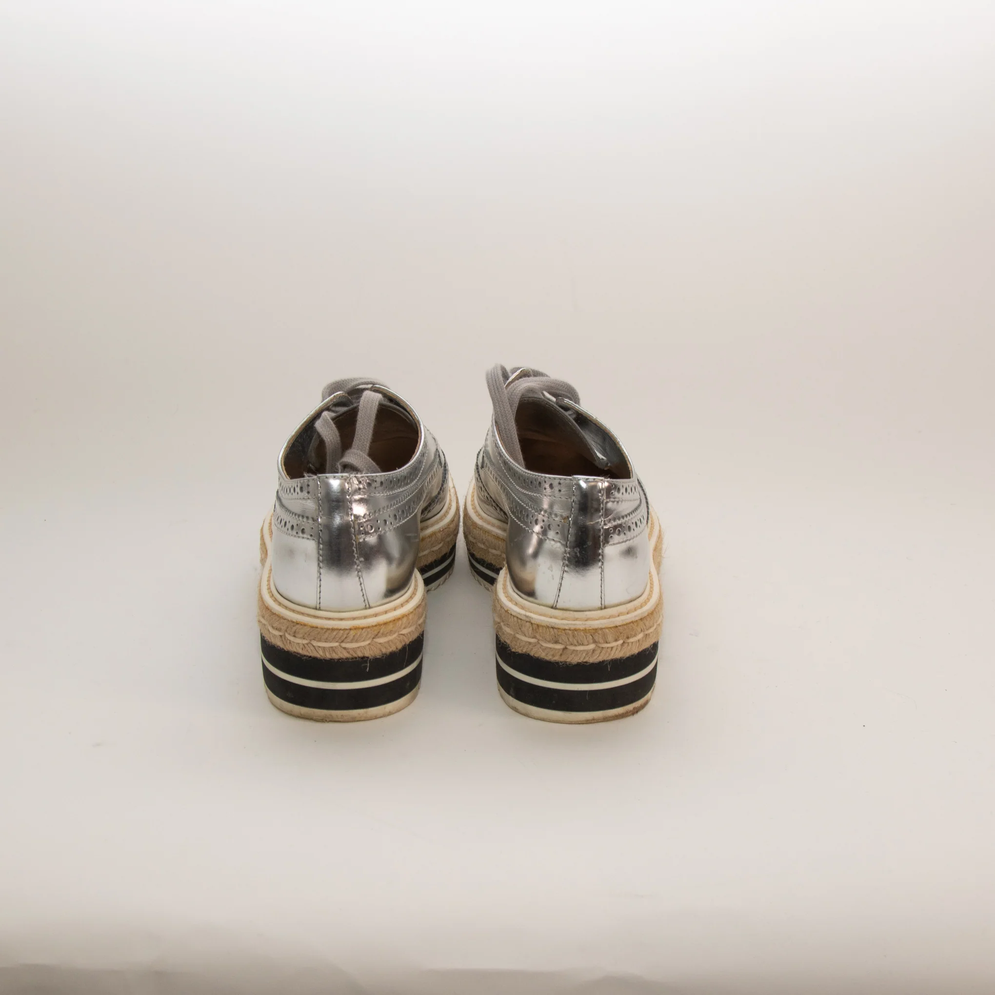 Prada Silver Donna Espadrille Brogue - Image 5