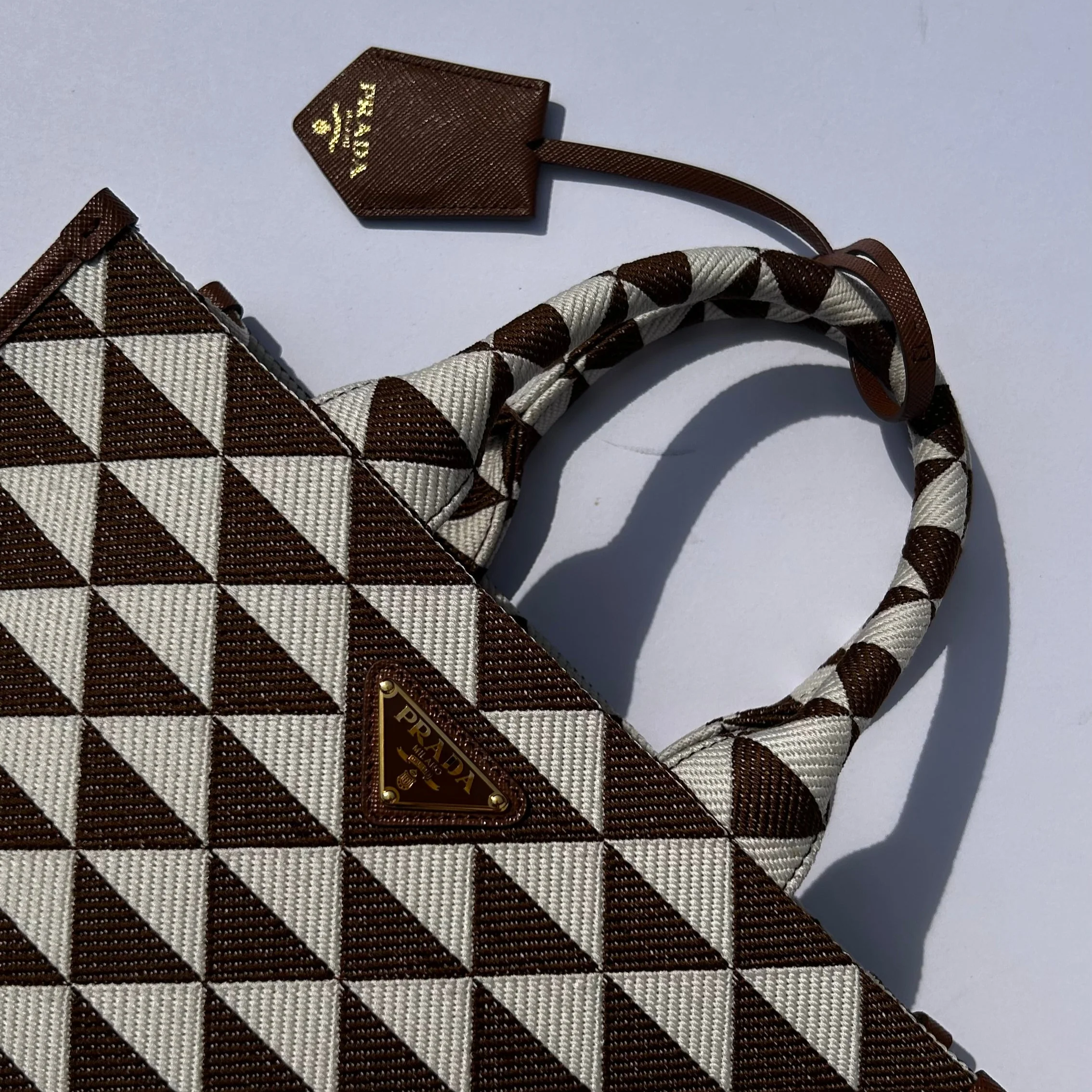 Prada Small Symbole Jacquard Tote - Image 10