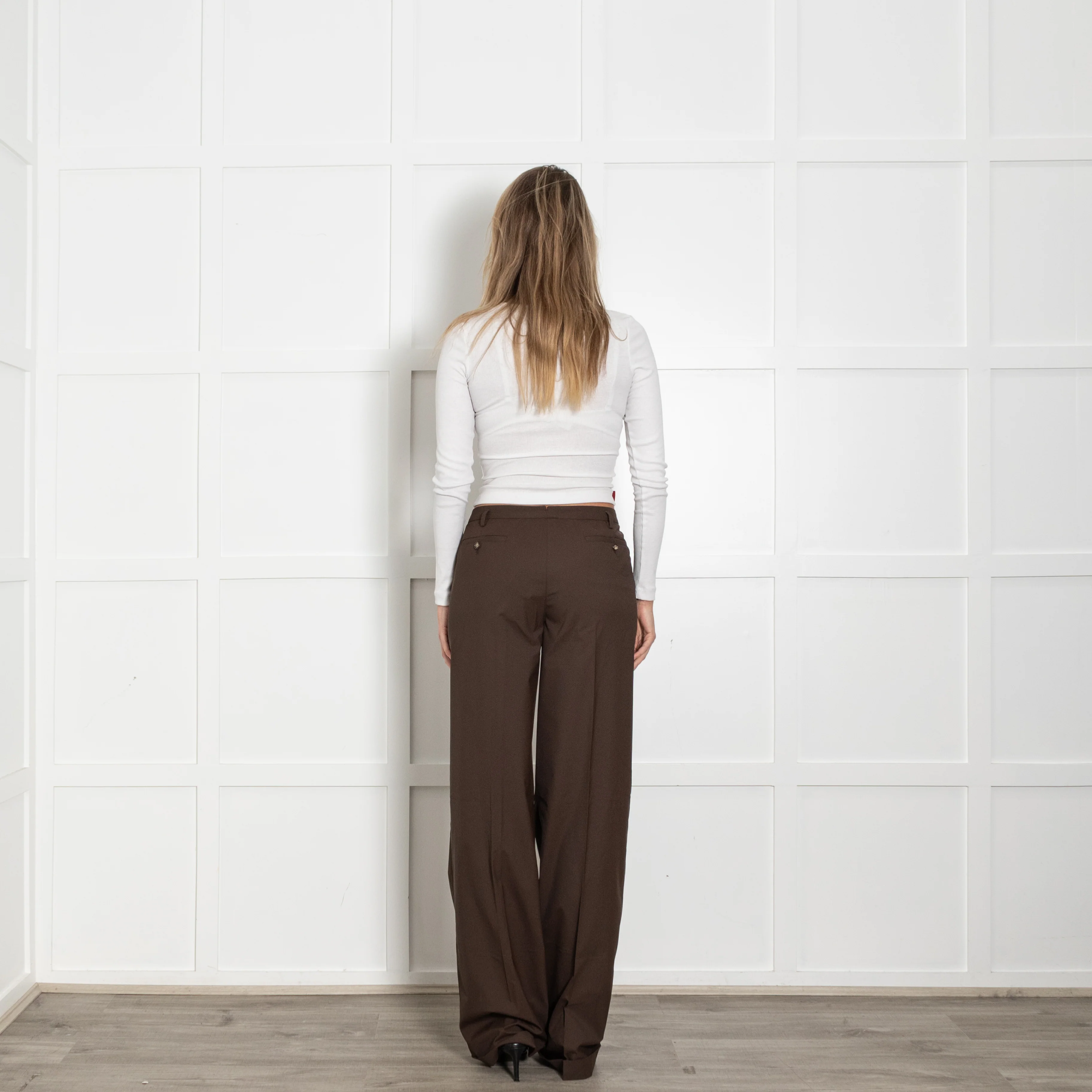 Prada Sport Chocolate Brown Wide Leg Trousers - Image 6