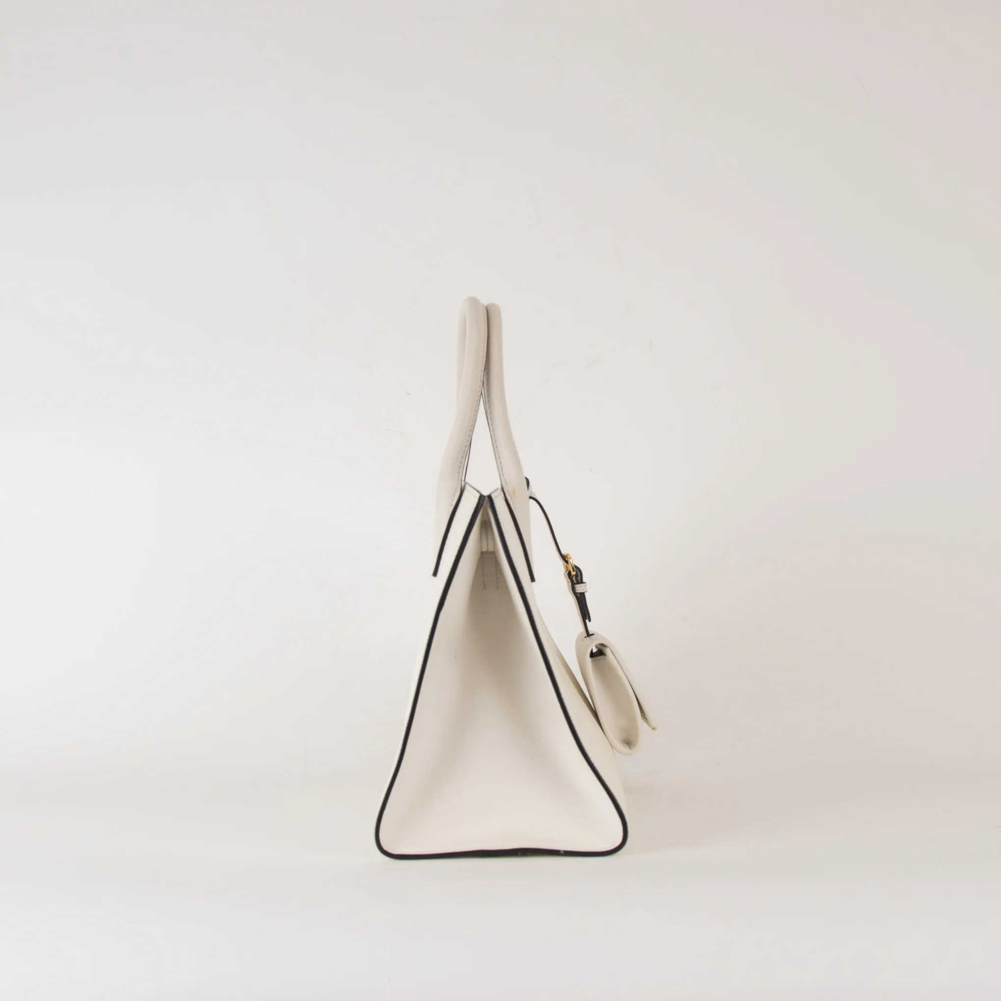 Prada White Saffiano Top Handle With Detachable Long Strap - Image 5