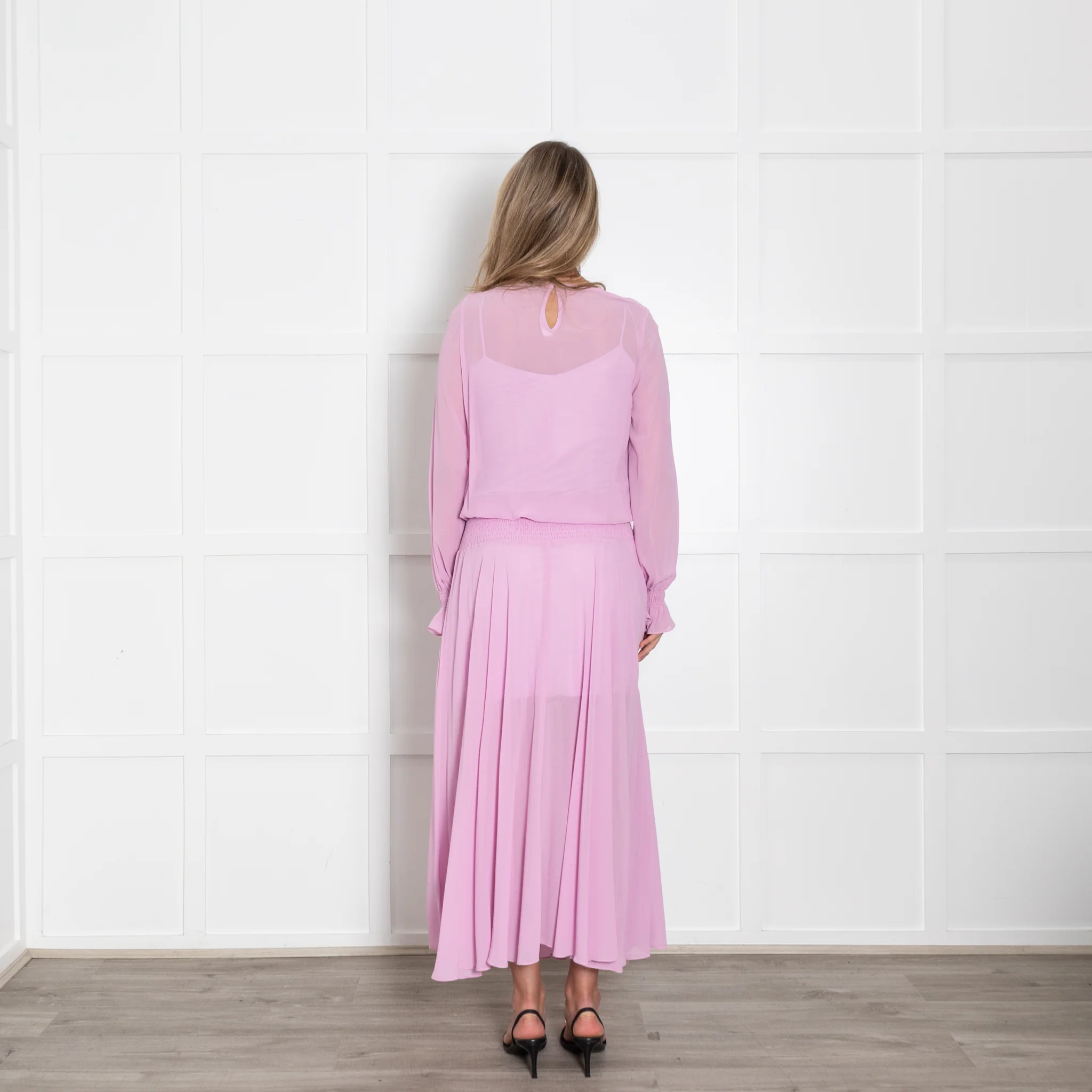 Preen Line Purple Sheer Ruffle Detail Maxi Dress - Image 5