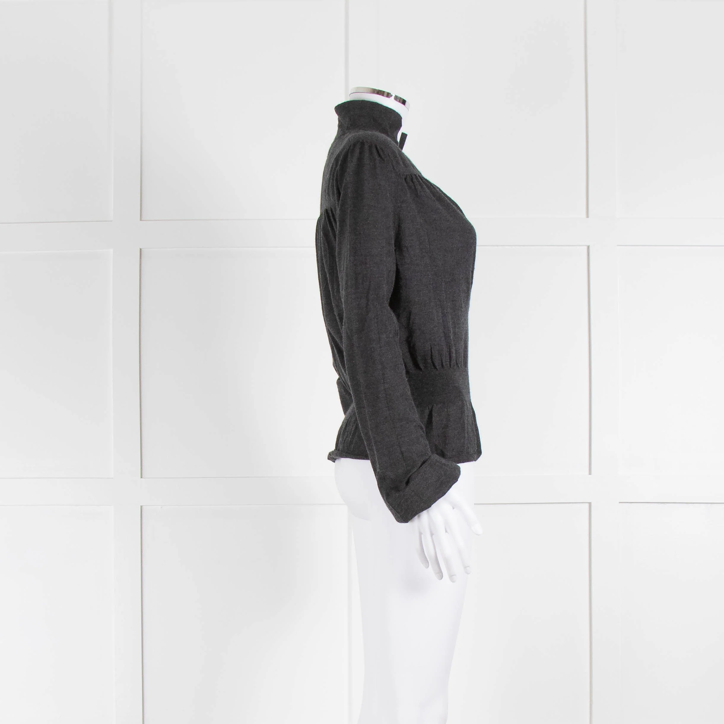 Pringle of Scotland Grey Cashmere Detailed Top - Image 2