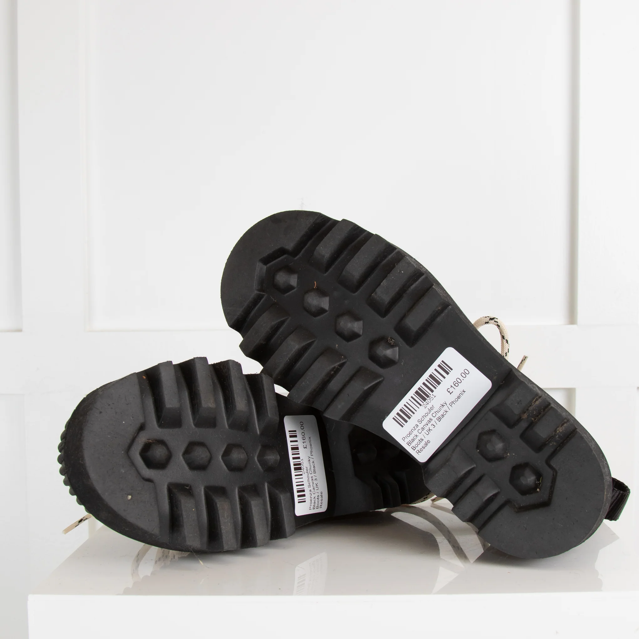 Proenza Schouler Black Canvas Chunky Boots - Image 5