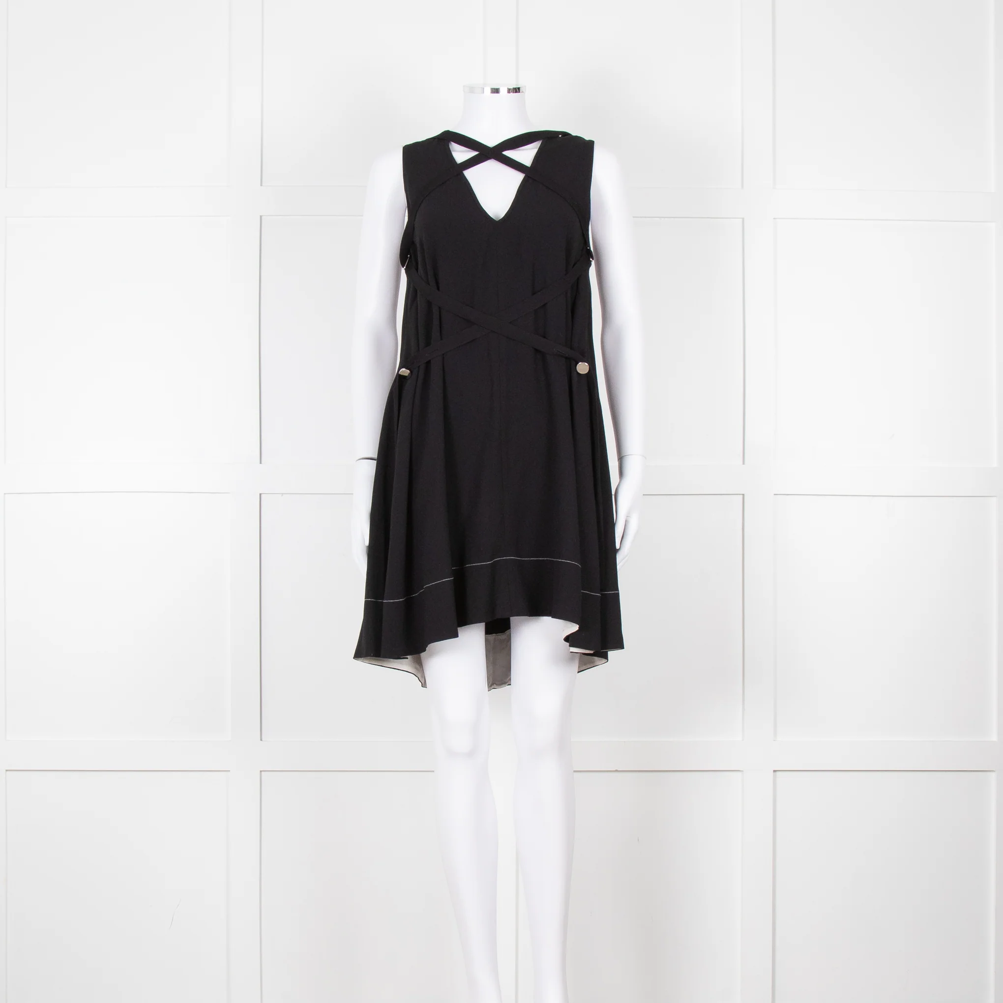 Proenza Schouler Black Sleeveless Harness Detail Mini Dress
