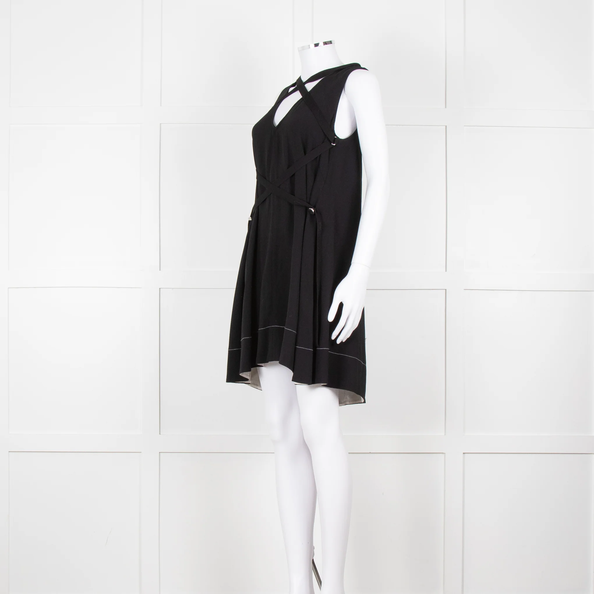 Proenza Schouler Black Sleeveless Harness Detail Mini Dress - Image 8