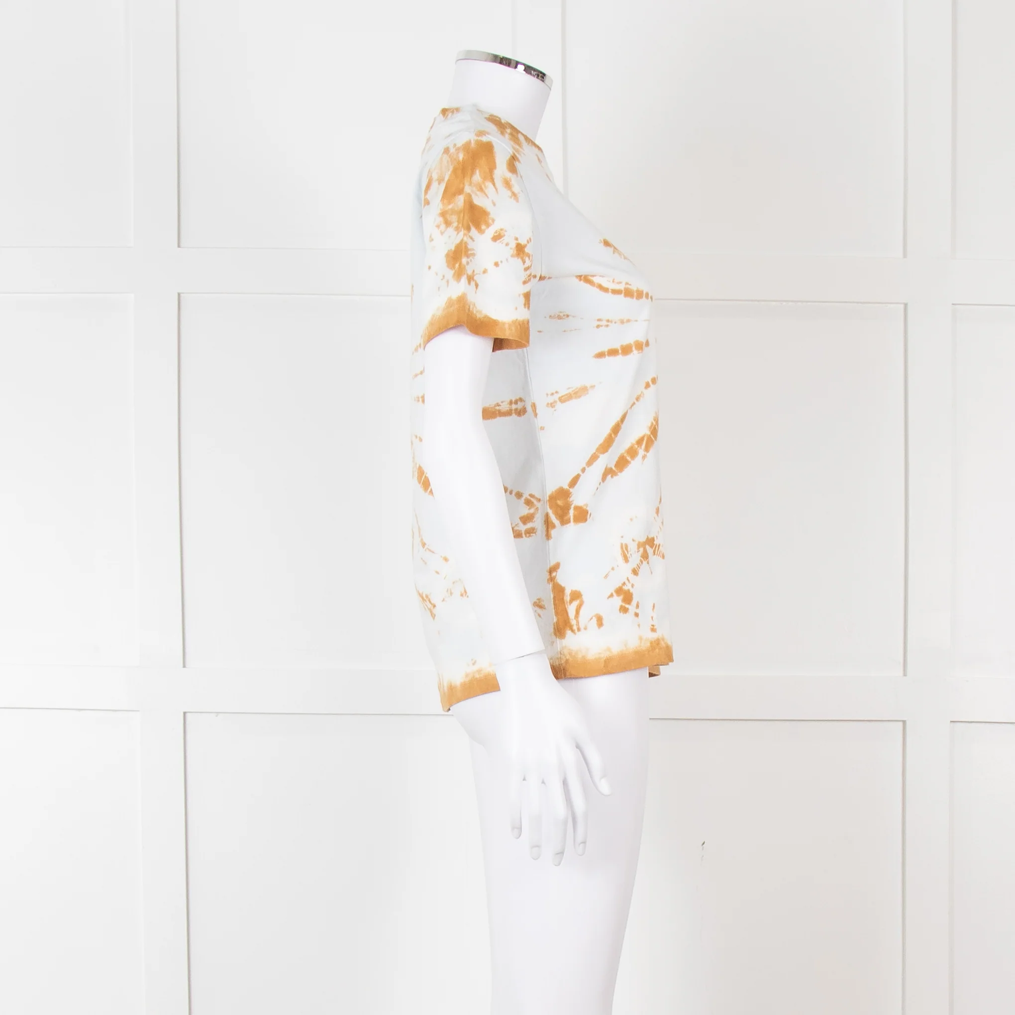 Proenza Schouler Cream Beige Tie Dye T-Shirt - Image 7