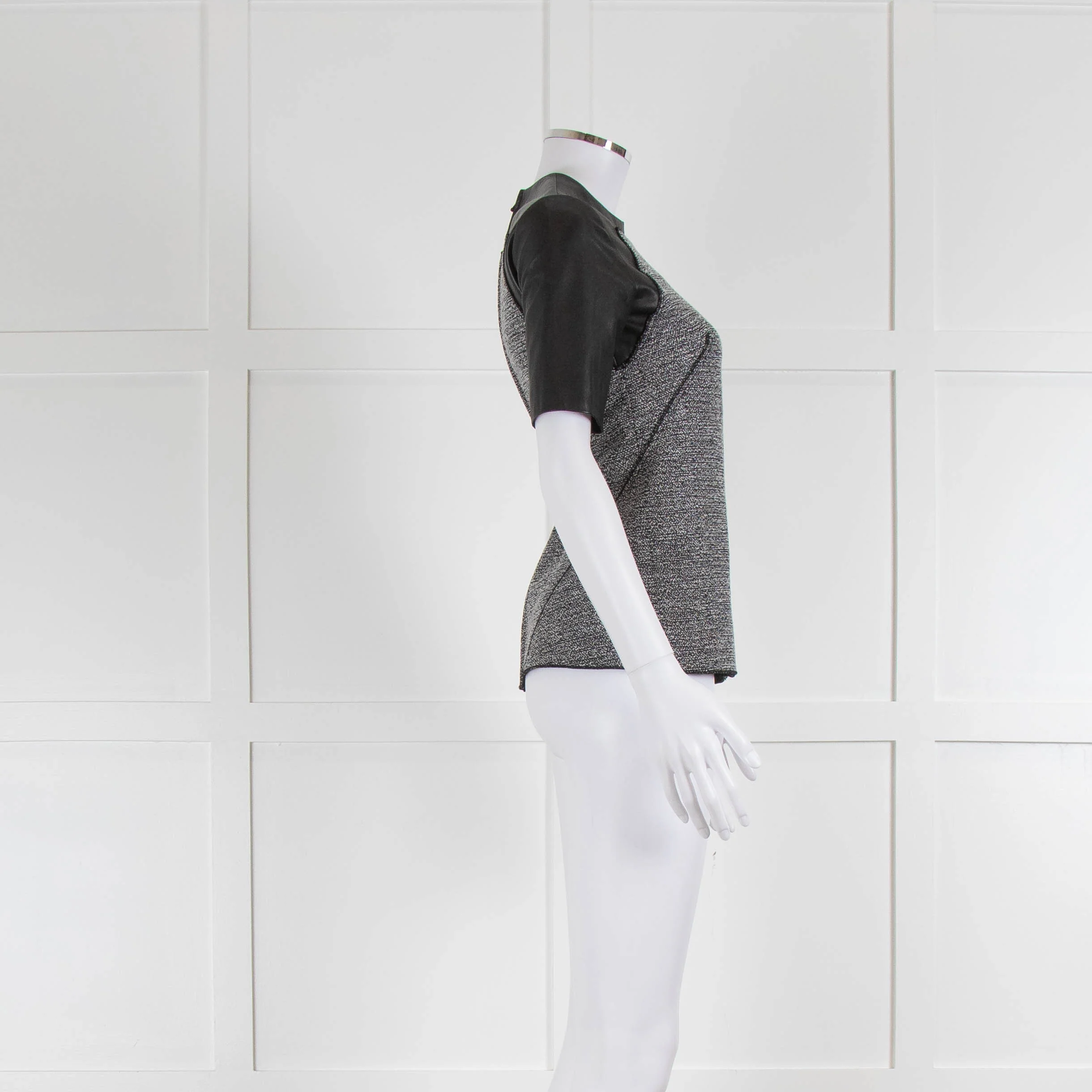 Proenza Schouler White Black Wool Leather Top - Image 2