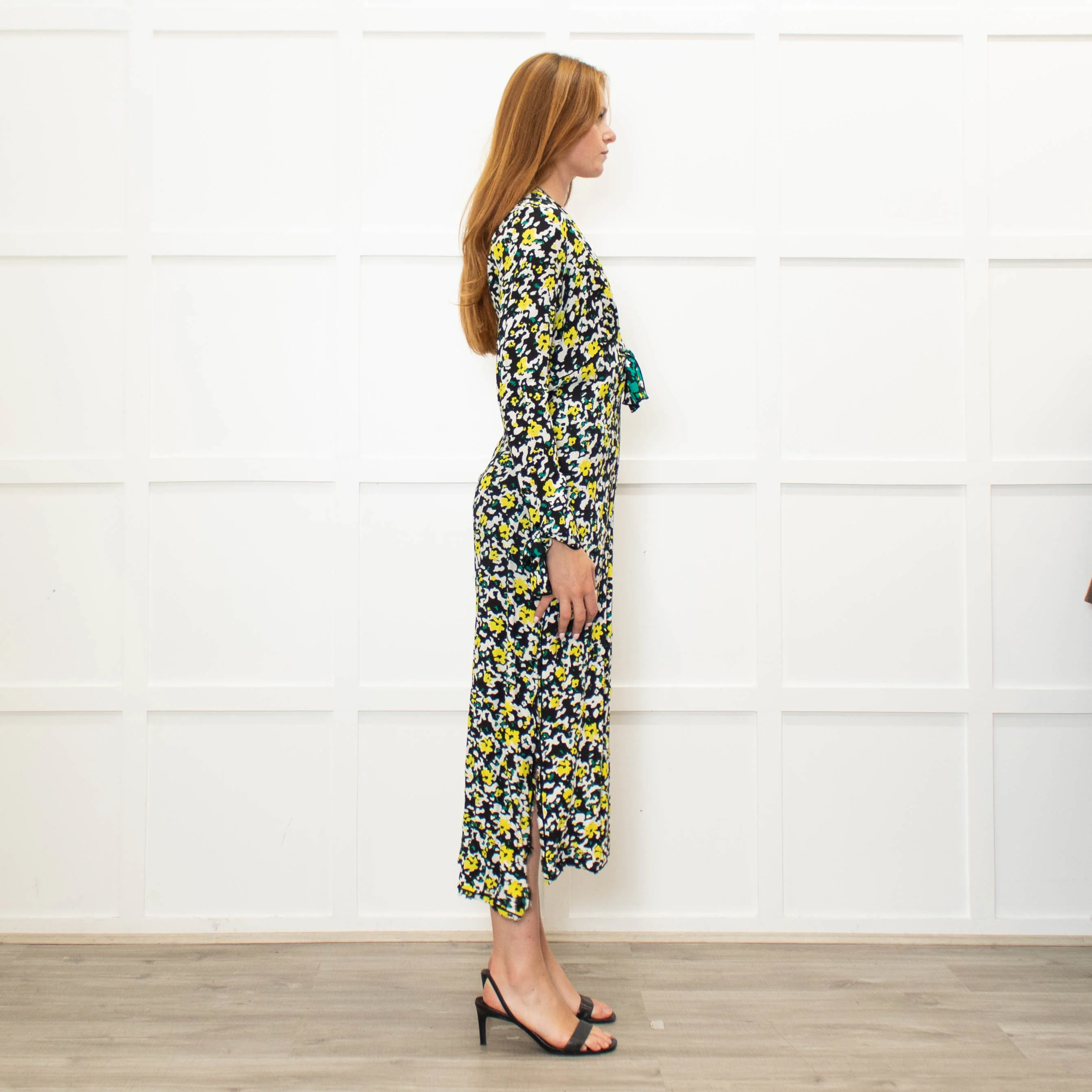 Proenza Schouler Small Yellow And Black Floral Print Dress - Image 6