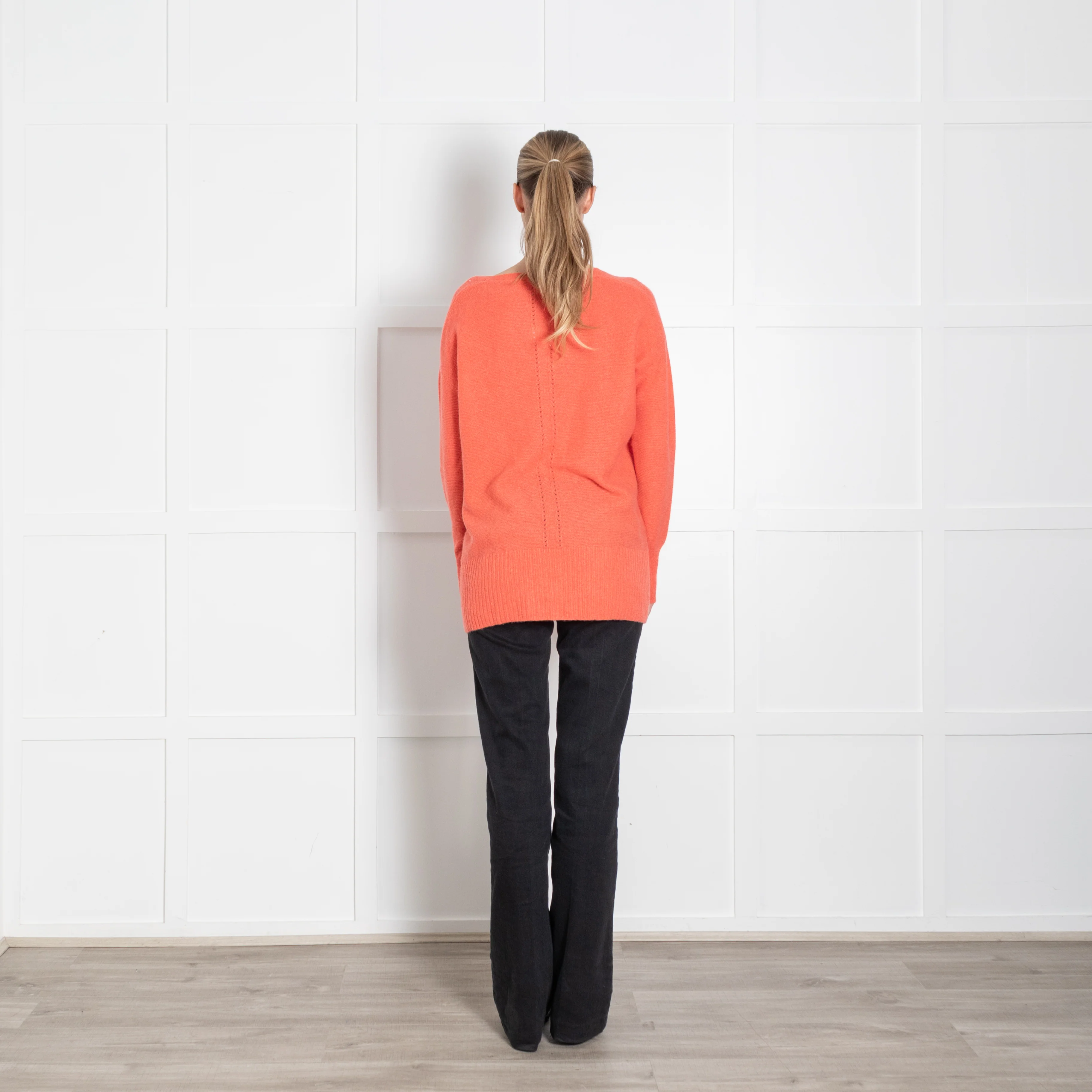 Pure Collection Orange Cashmere Long Jumper - Image 5
