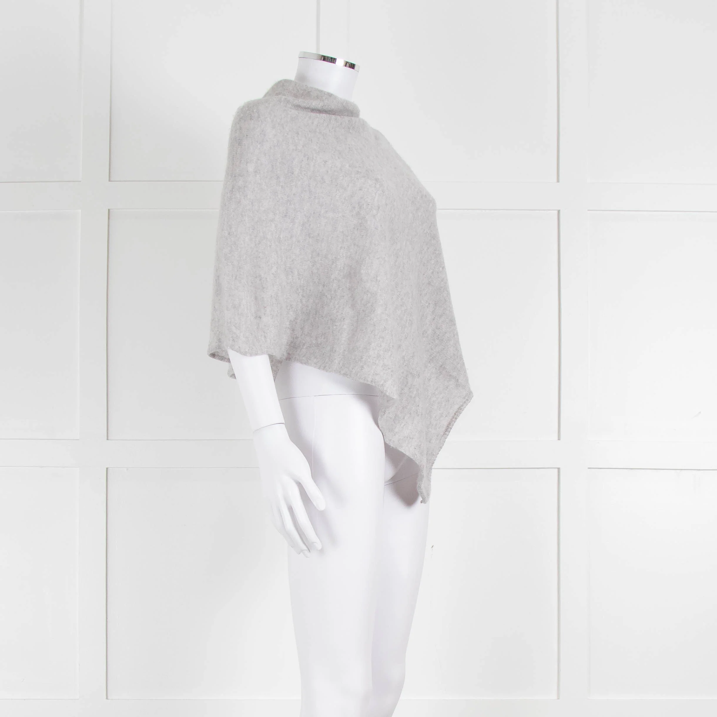 Pure Light Grey Cashmere Cape - Image 2