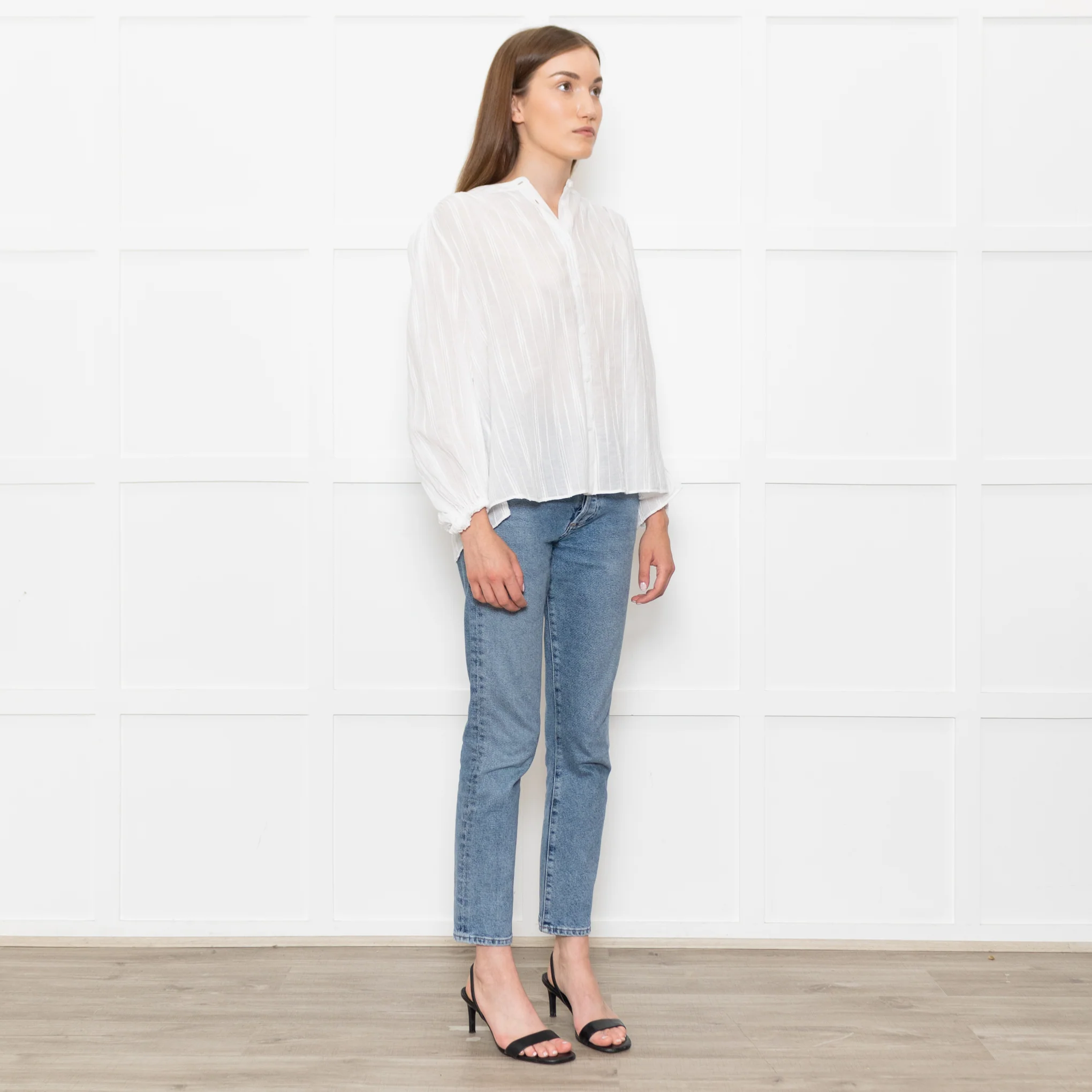 Raag + Bamford White Una Handwoven Blouse - Image 7