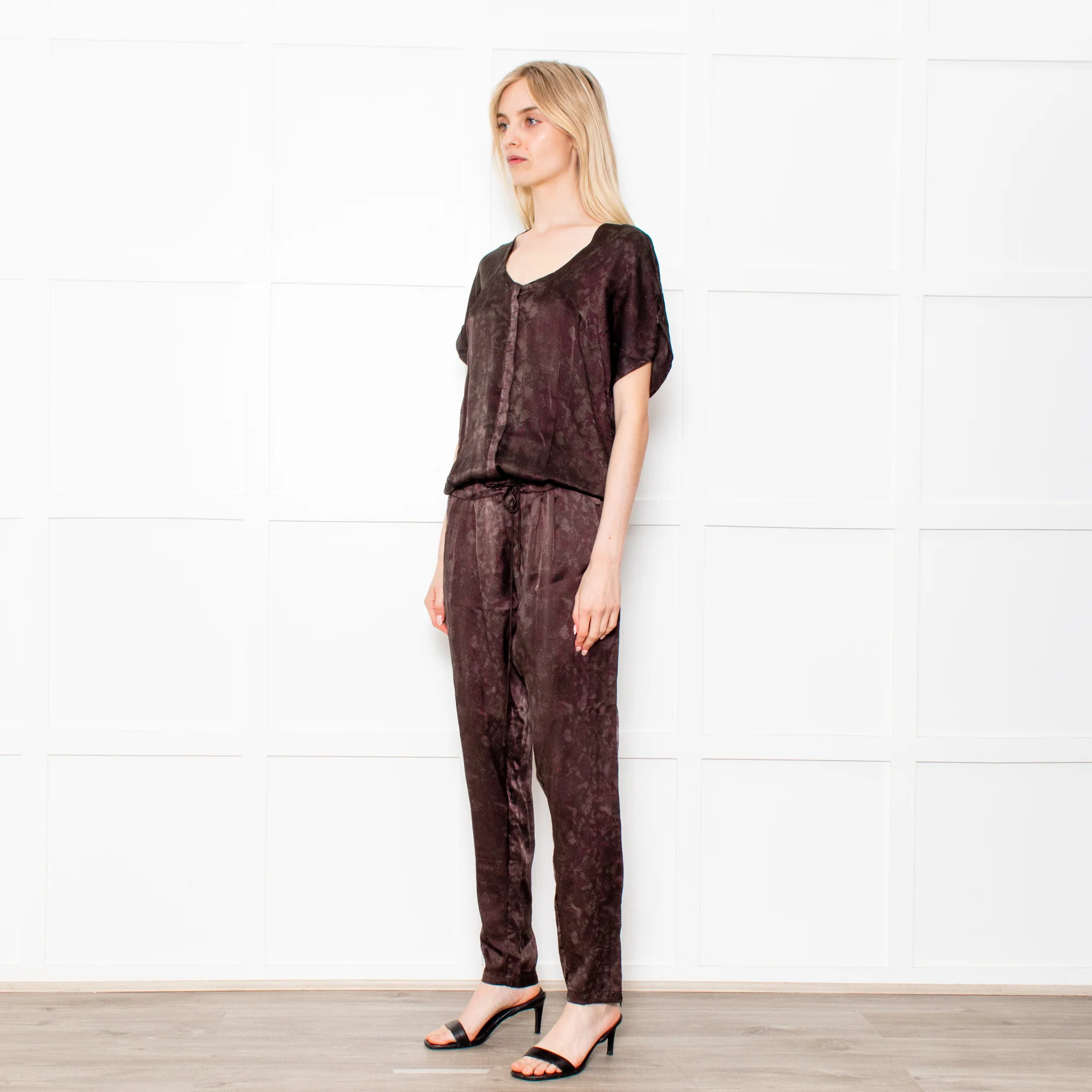 Rabens Saloner Dark Green Snake Print Jumpsuit - Image 3