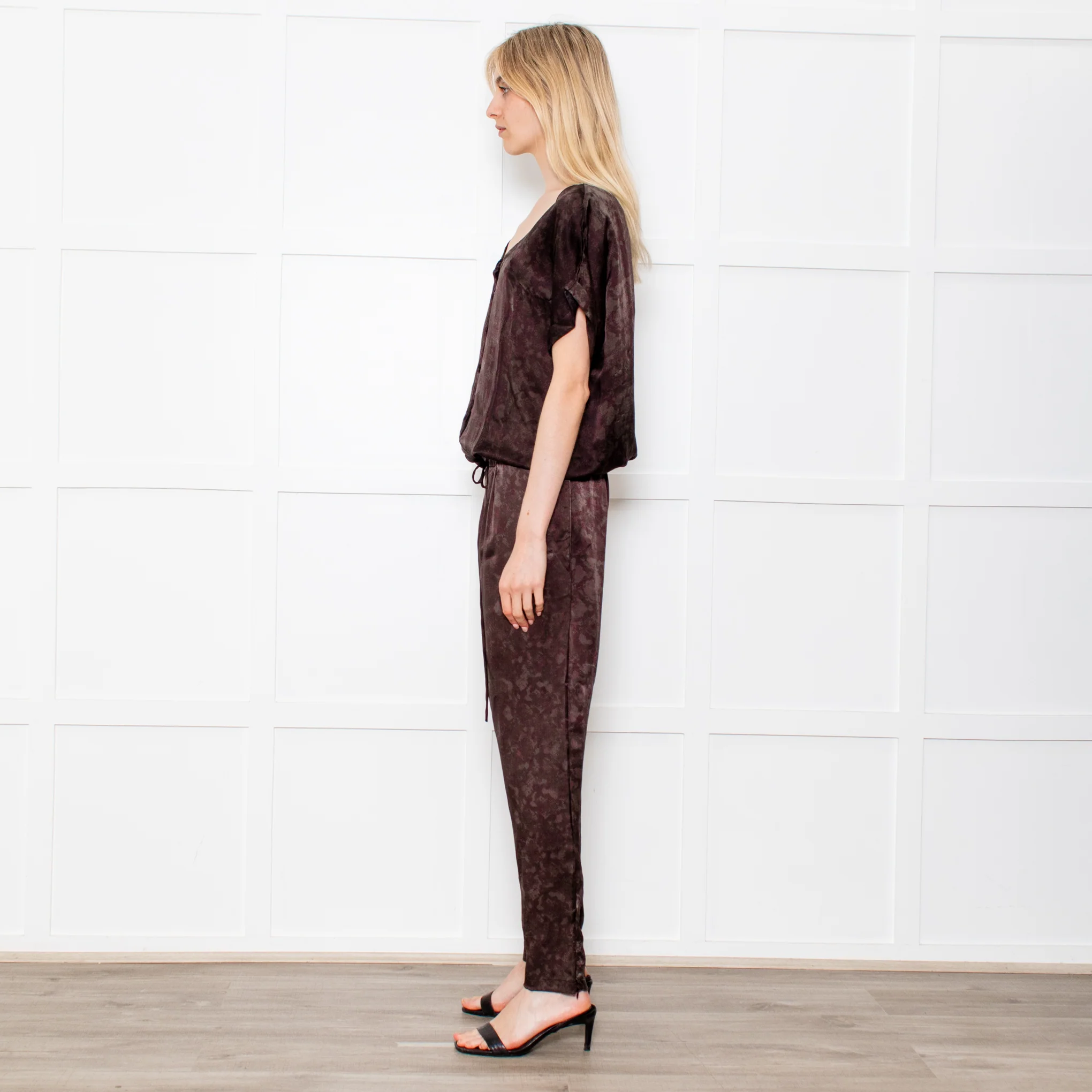 Rabens Saloner Dark Green Snake Print Jumpsuit - Image 4