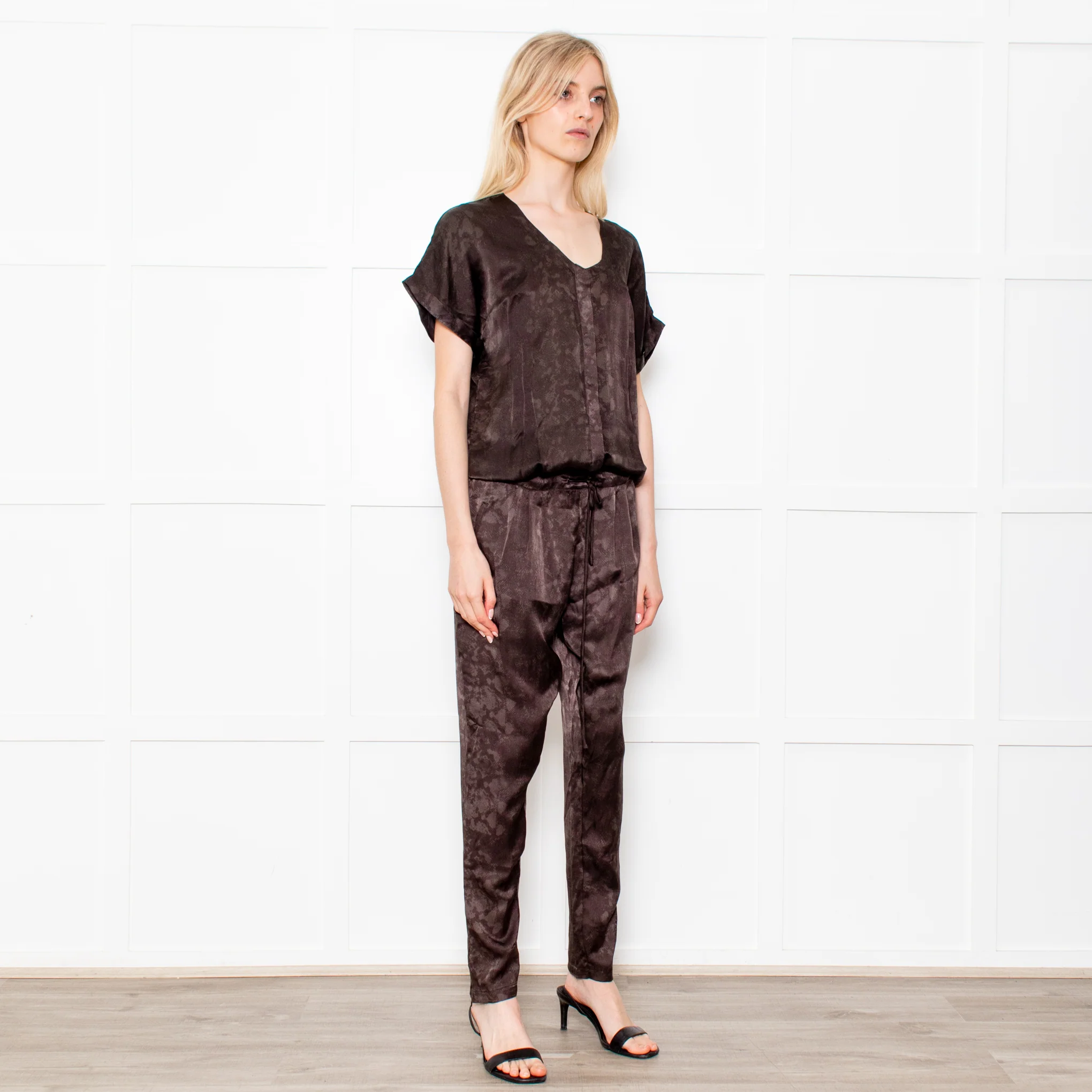Rabens Saloner Dark Green Snake Print Jumpsuit - Image 7