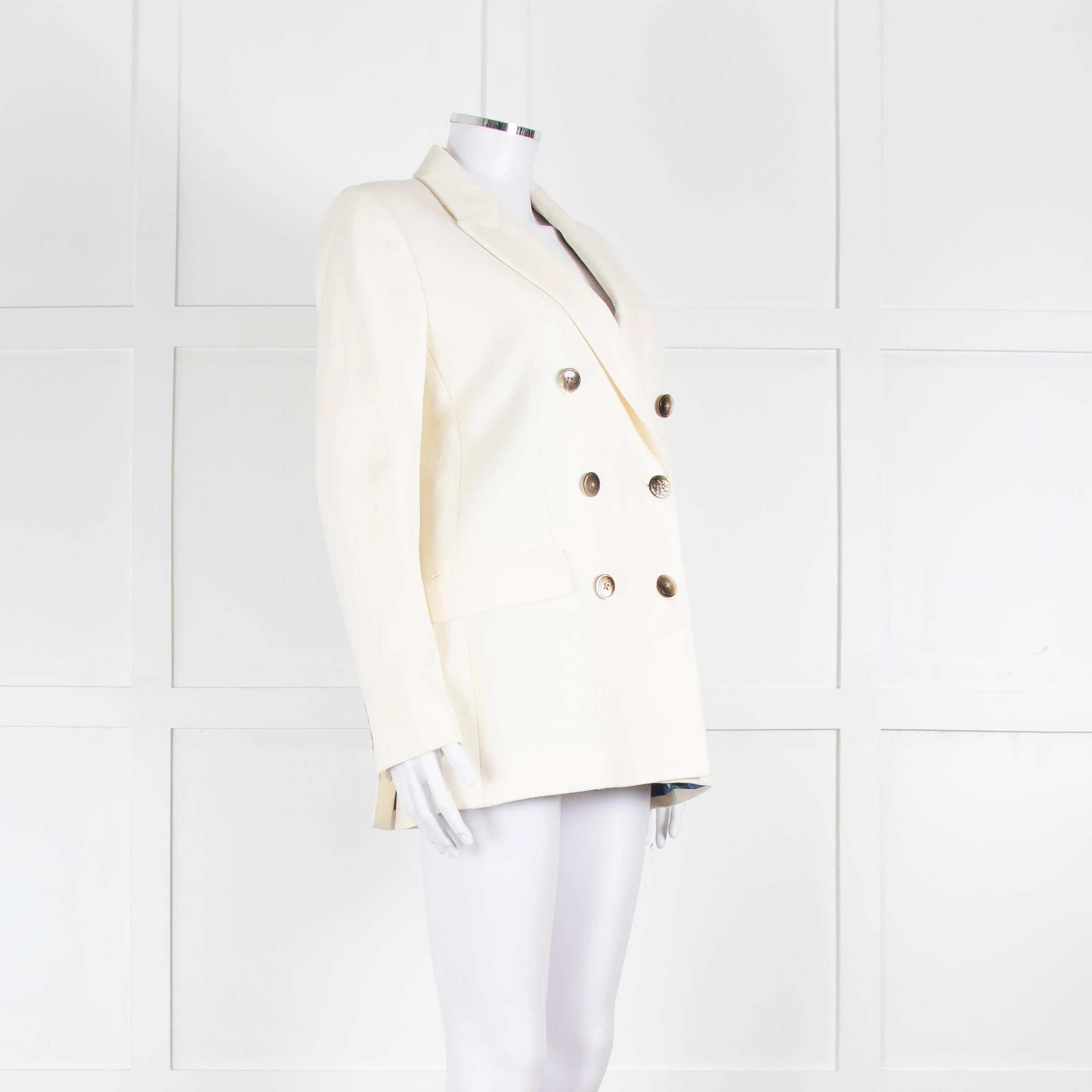 Racil Ivory Tailored Jacket Blue Floral Lining - Image 2