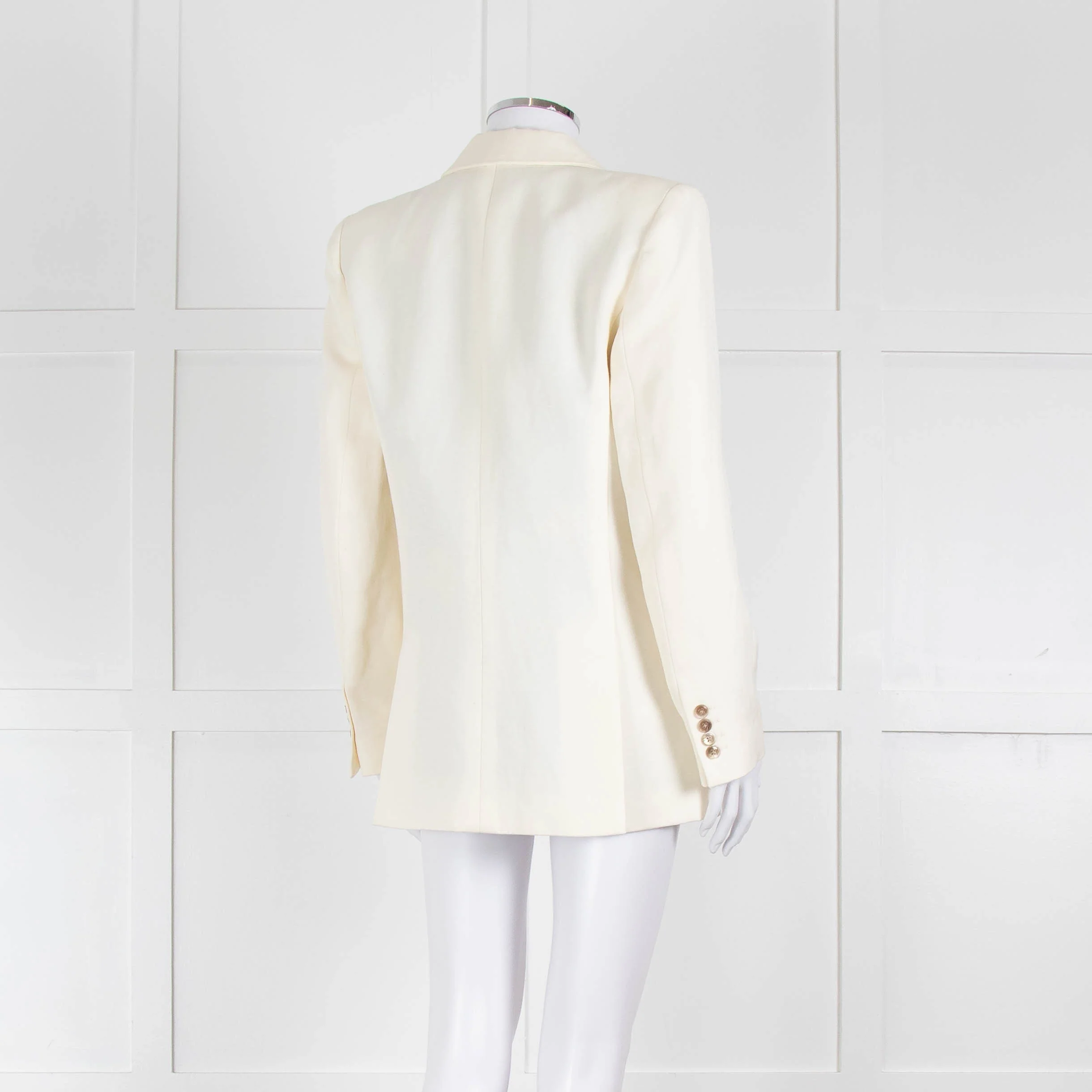 Racil Ivory Tailored Jacket Blue Floral Lining - Image 4