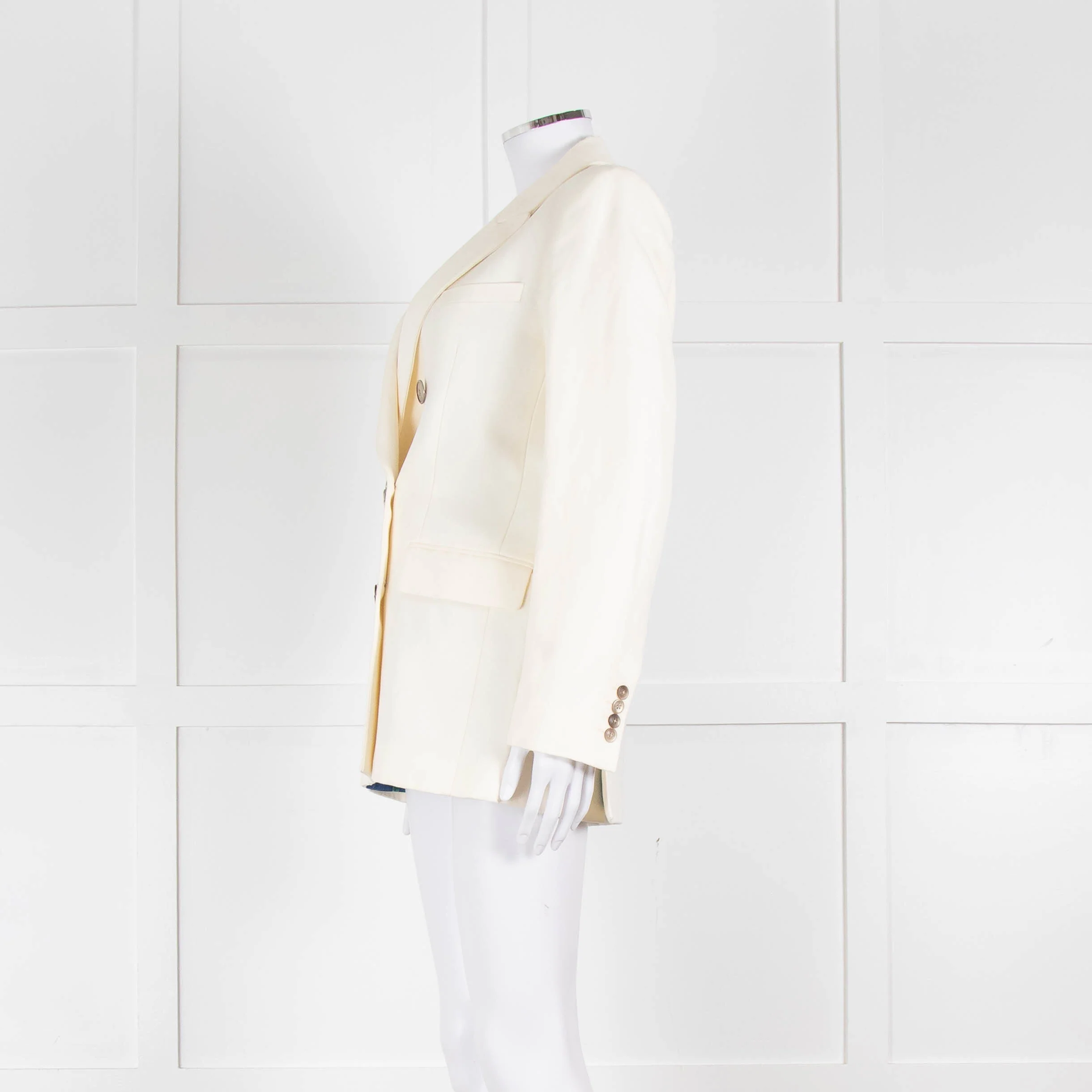 Racil Ivory Tailored Jacket Blue Floral Lining - Image 7