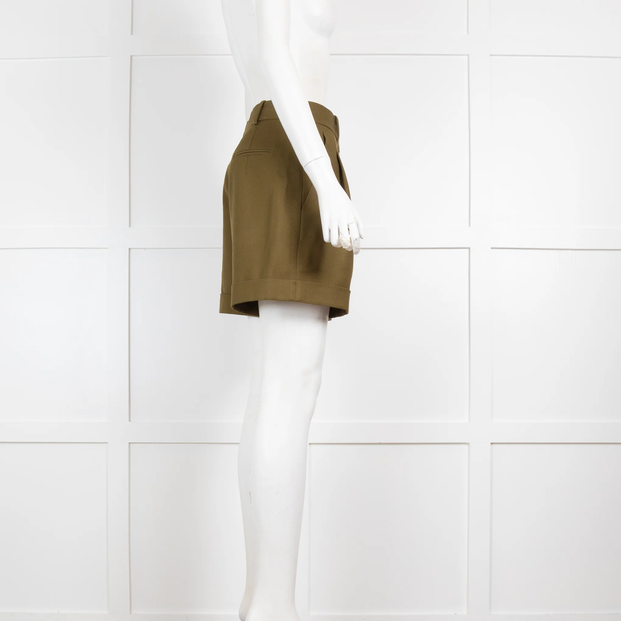 Racil Khaki Pleated Shorts - Image 2