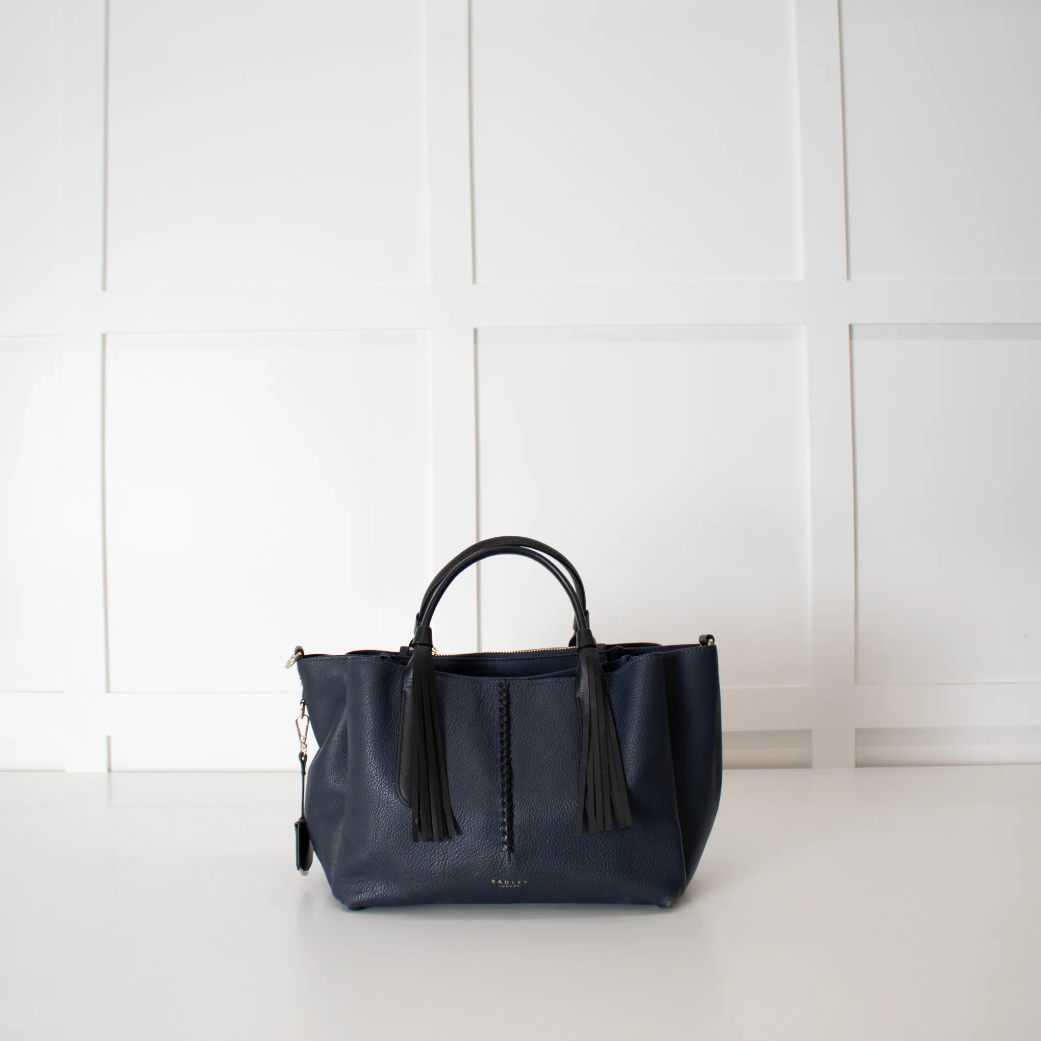 Radley Navy Blue Top Handle with Whipstitch Detail