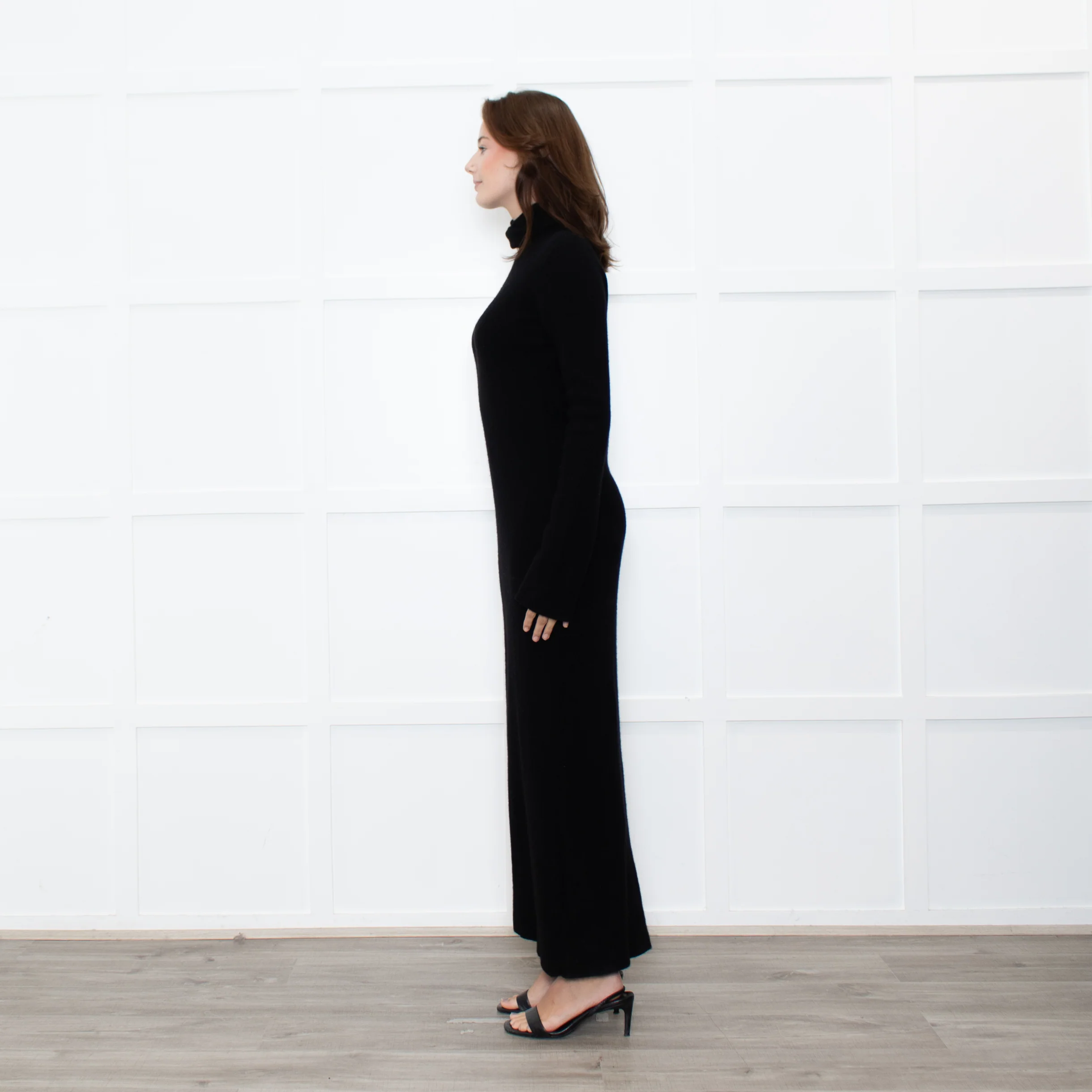 Raey Black Cashmere Knit Rollneck Maxi Dress - Image 4