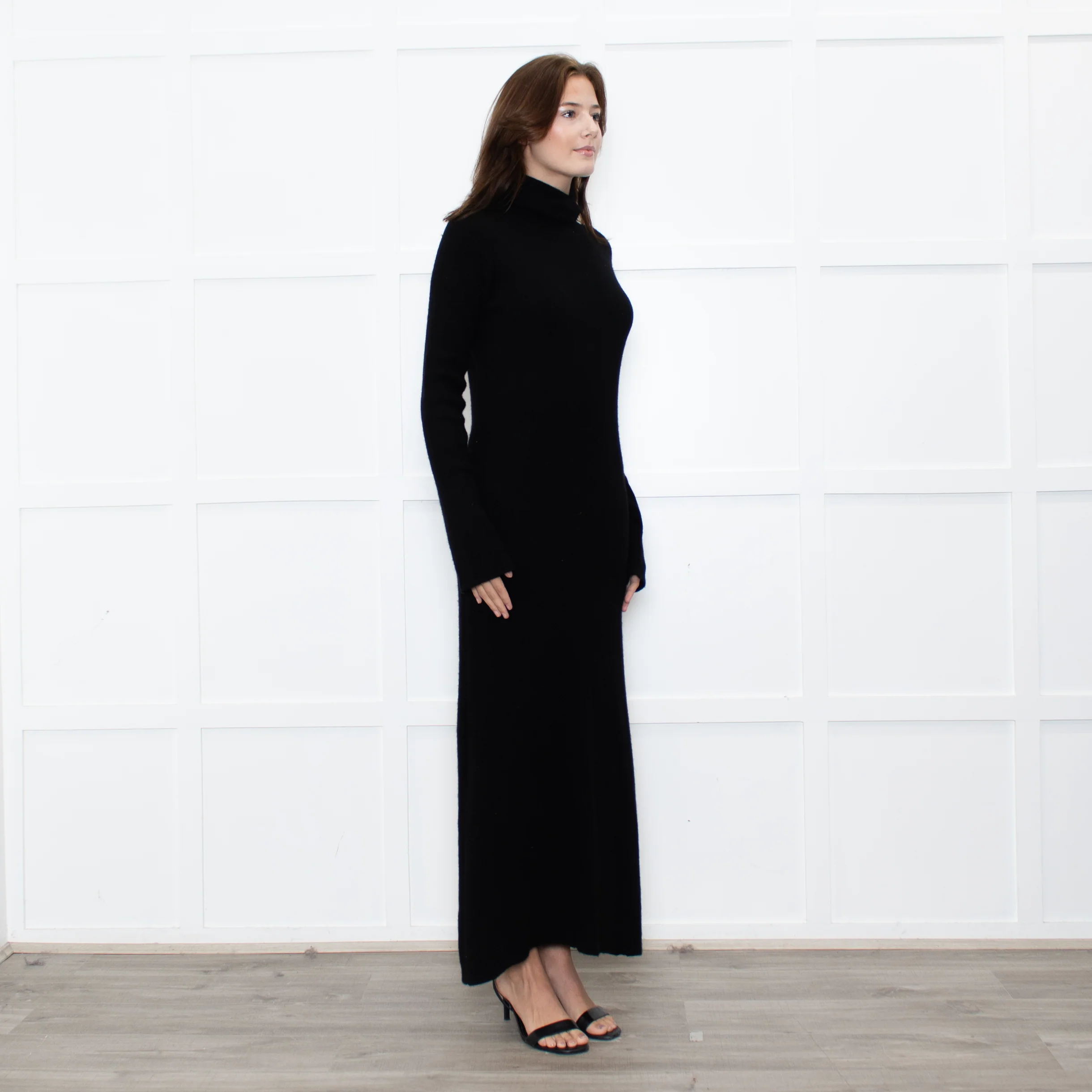 Raey Black Cashmere Knit Rollneck Maxi Dress - Image 7