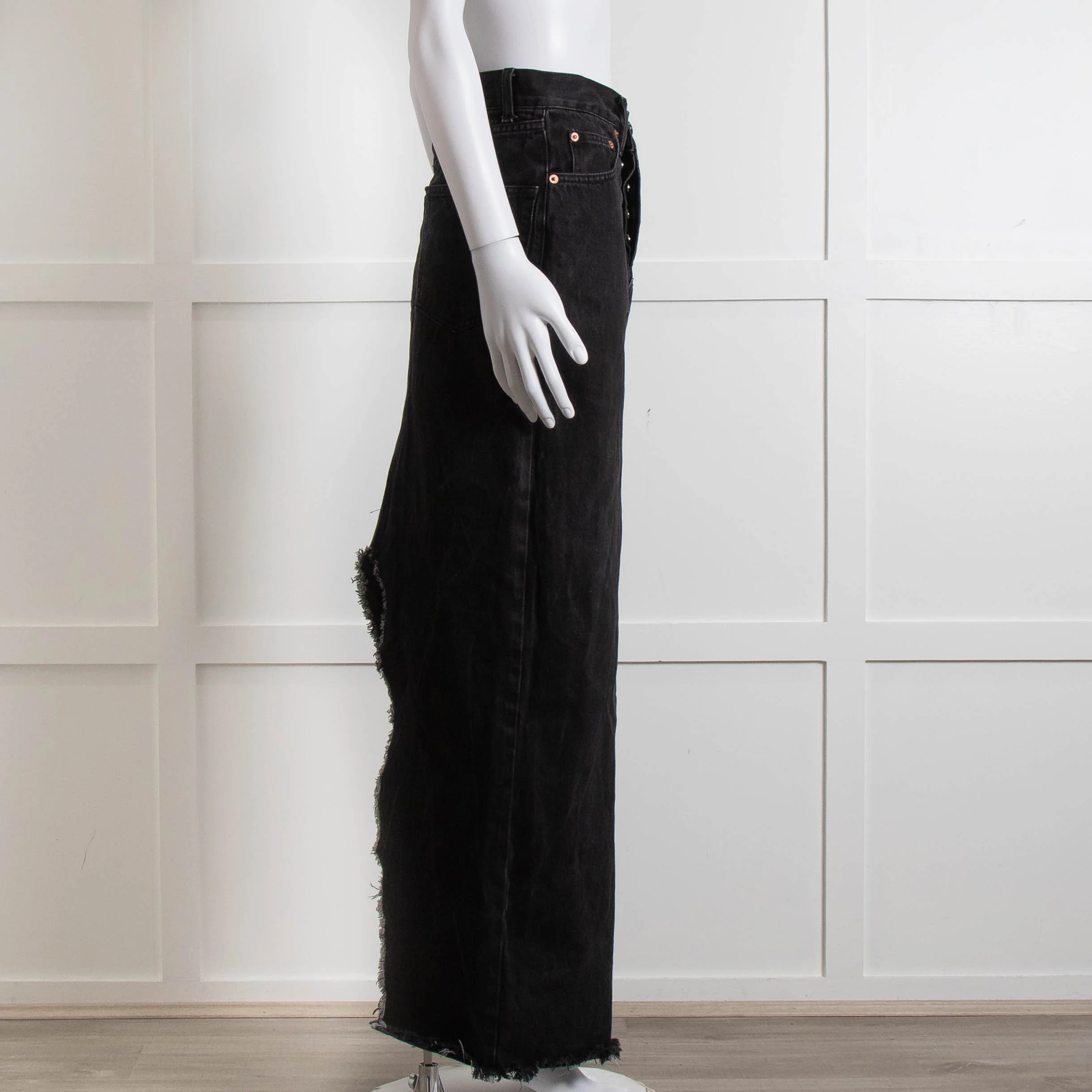Raey Black Denim Long Pencil Skirt - Image 3