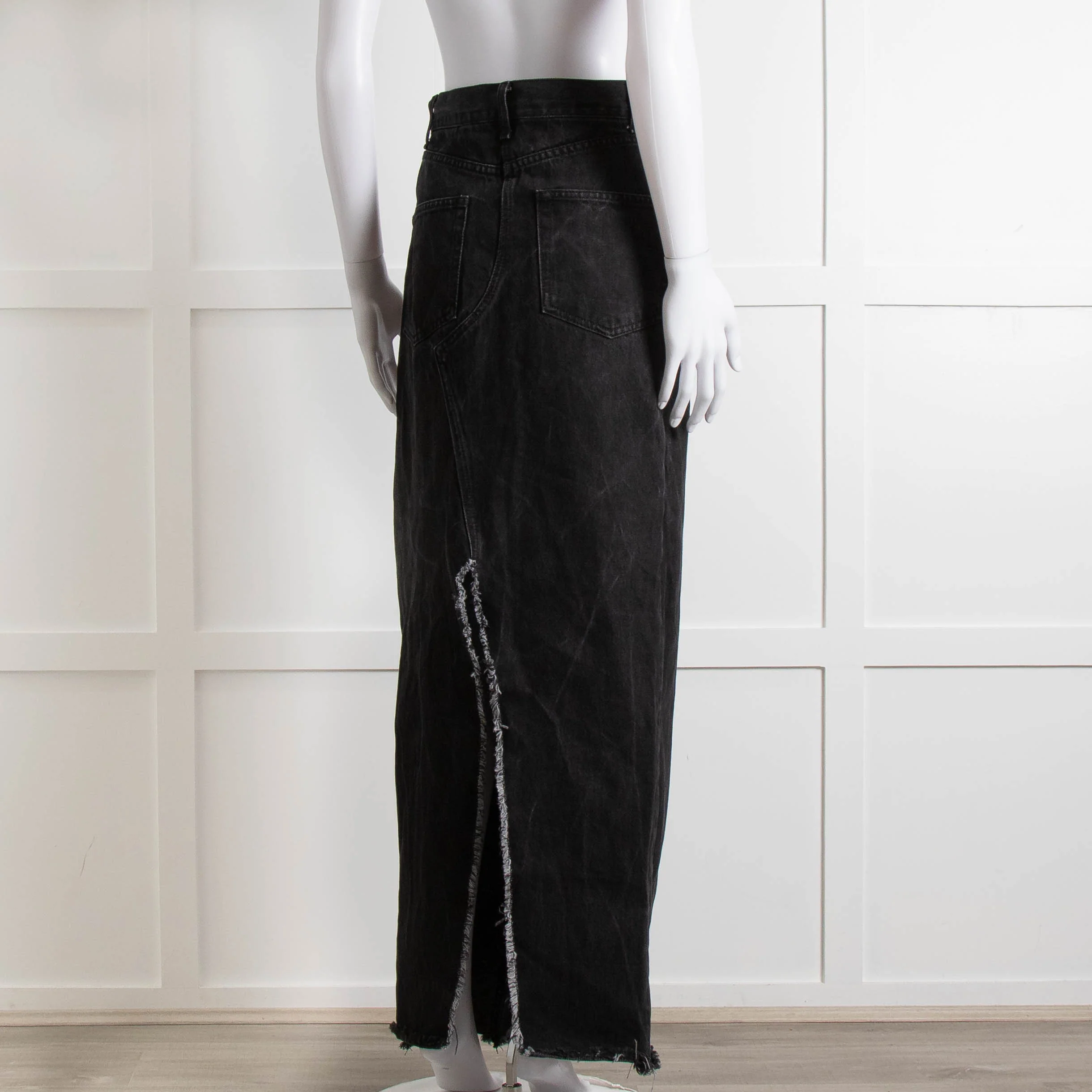 Raey Black Denim Long Pencil Skirt - Image 4