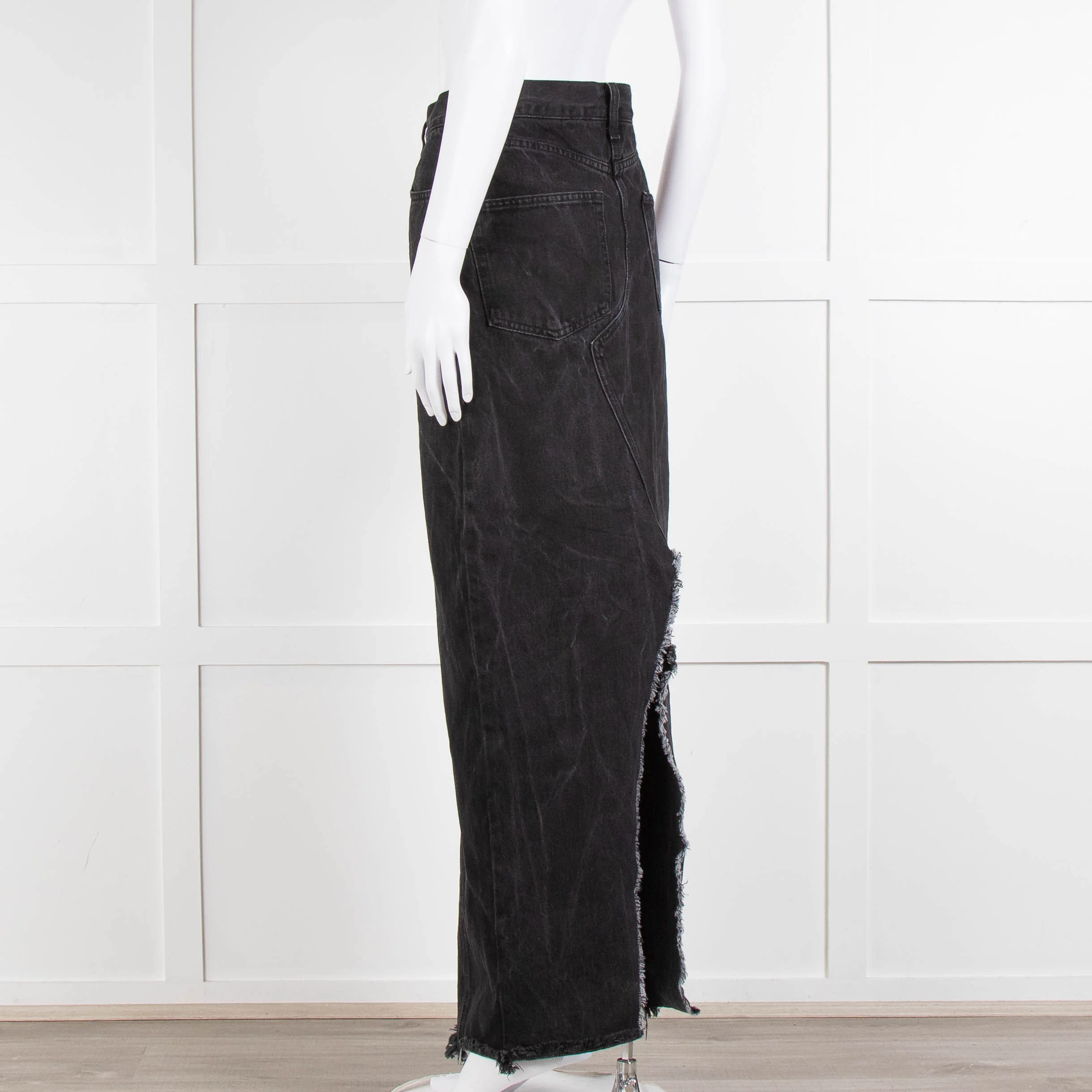 Raey Black Denim Long Pencil Skirt - Image 7